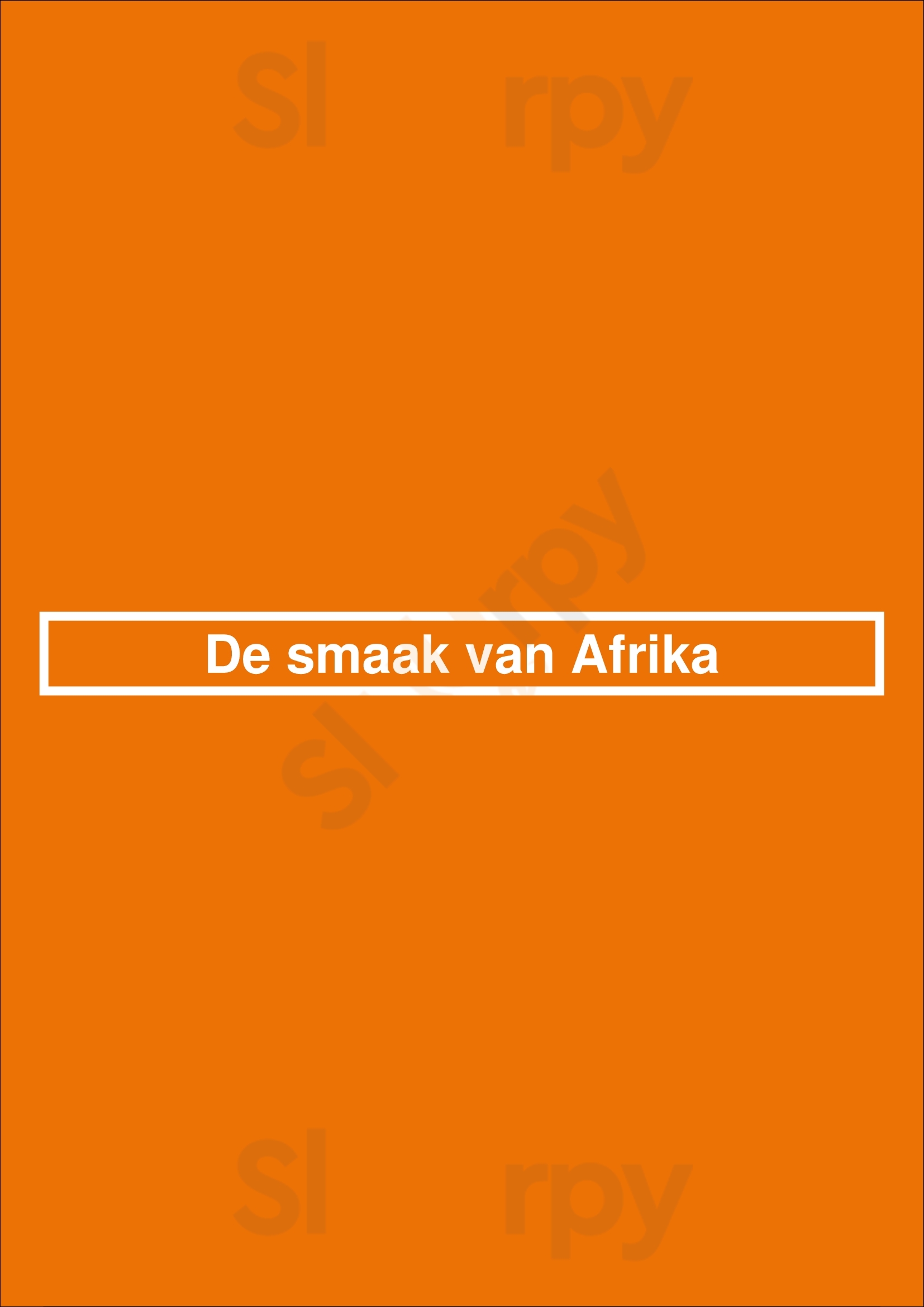 De Smaak Van Afrika Rotterdam Menu - 1