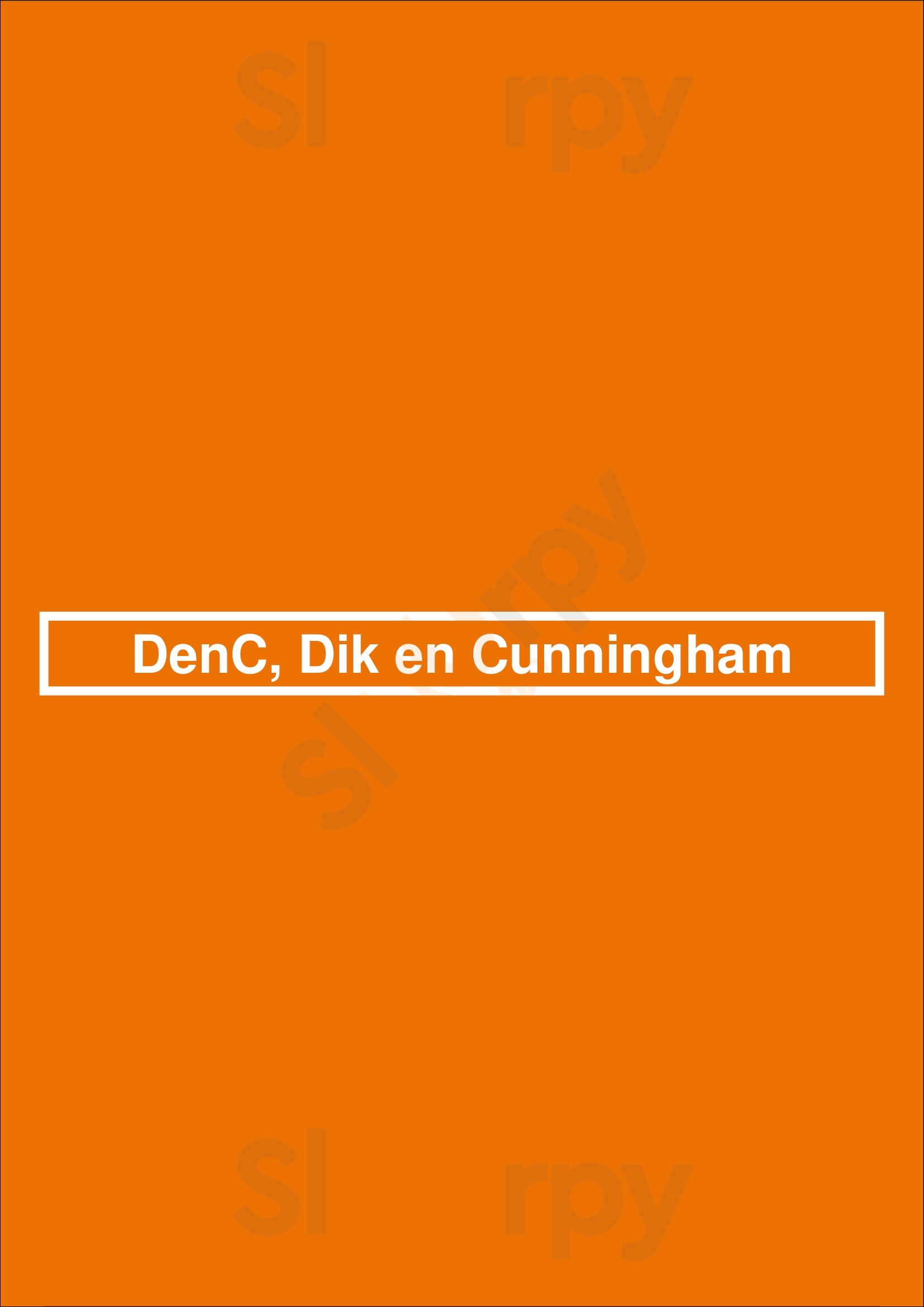 Denc, Dik En Cunningham Amsterdam Menu - 1