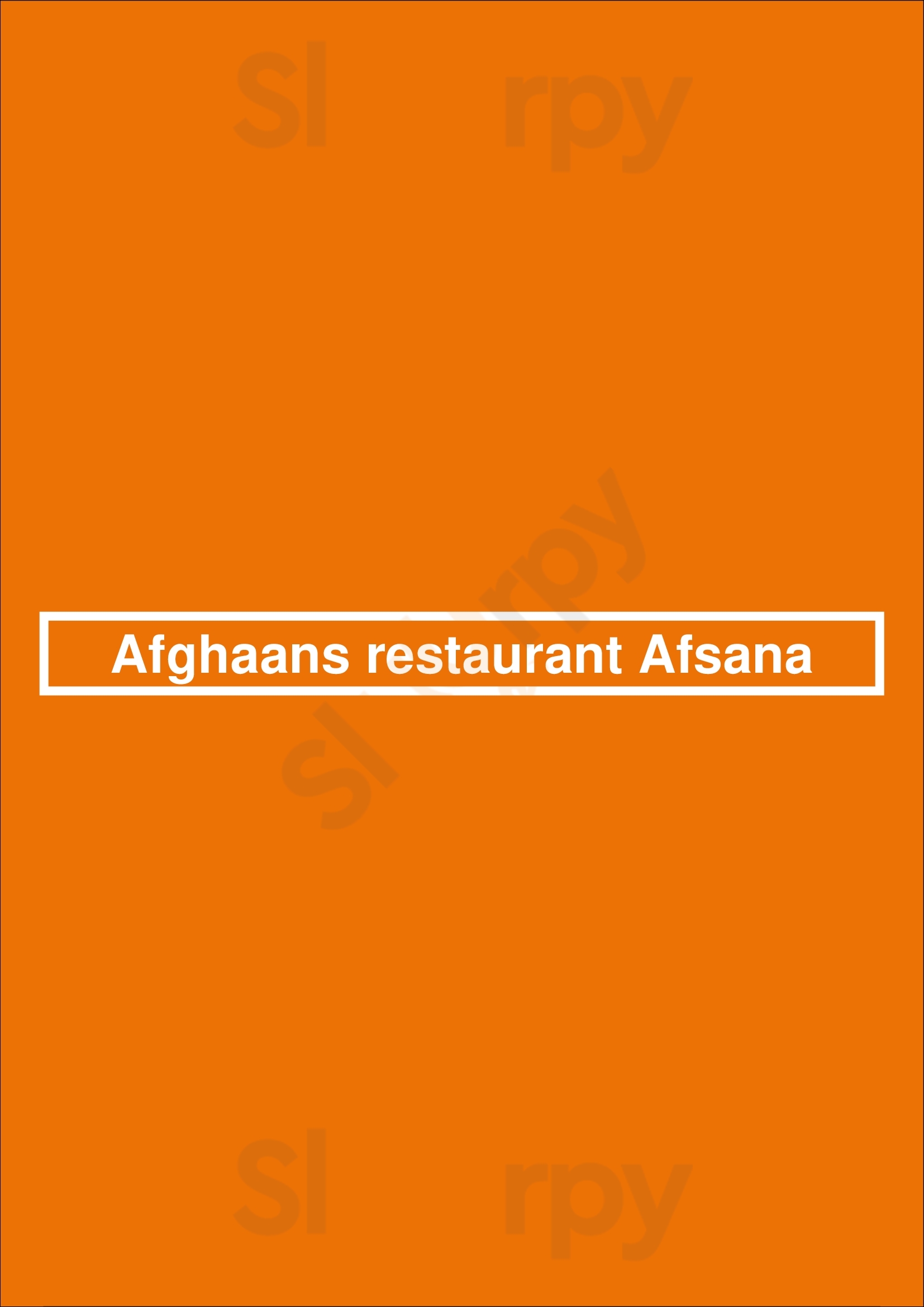 Afghaans Restaurant Afsana Rotterdam Menu - 1