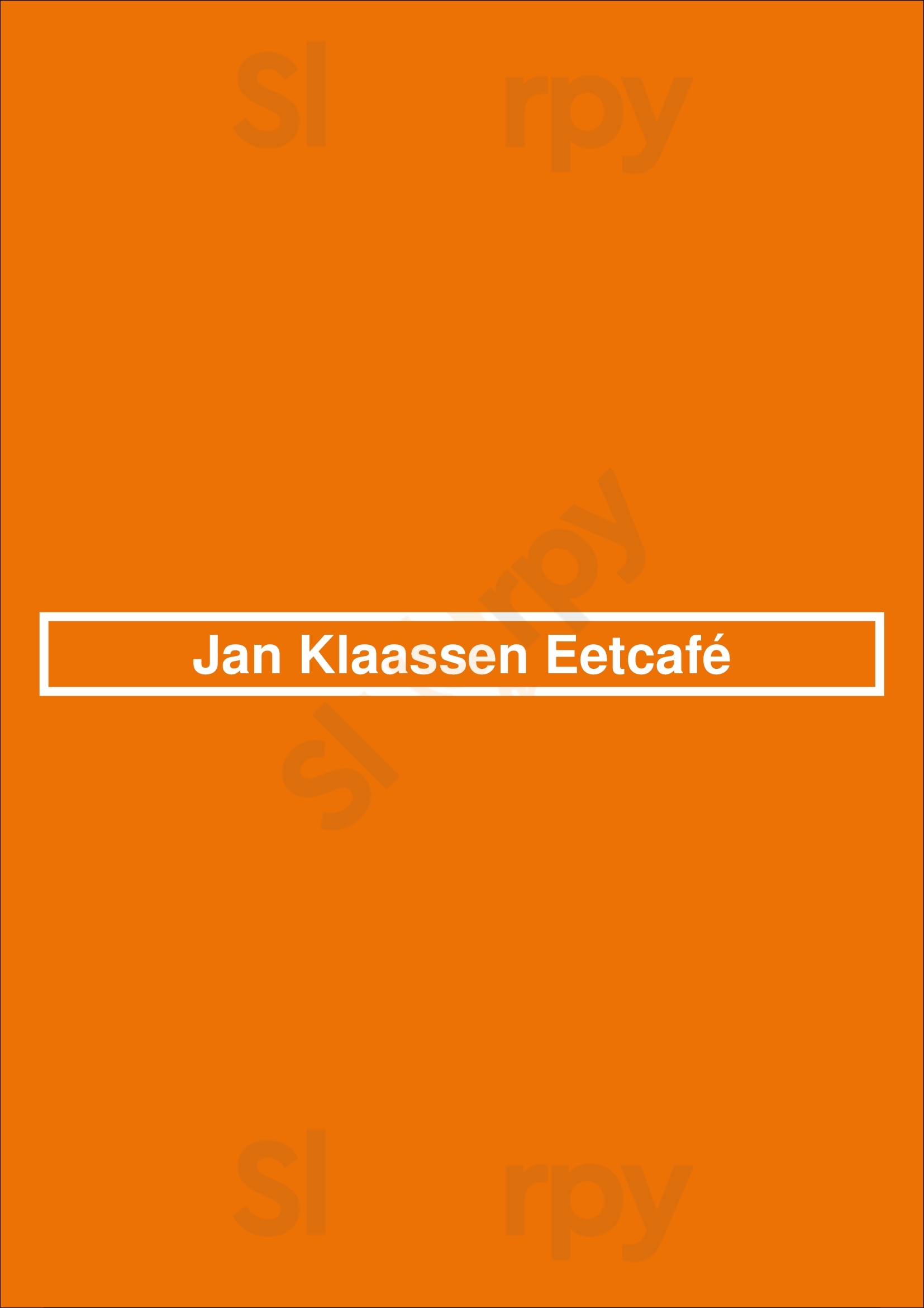 Jan Klaassen Eetcafé Nijmegen Menu - 1