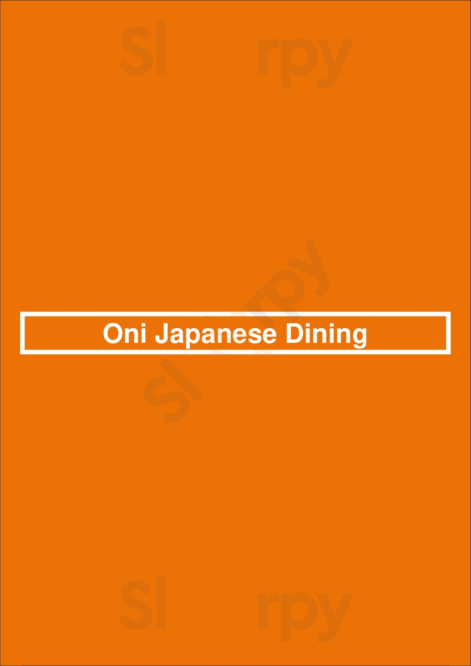 Oni Japanese Dining Den Haag Menu - 1
