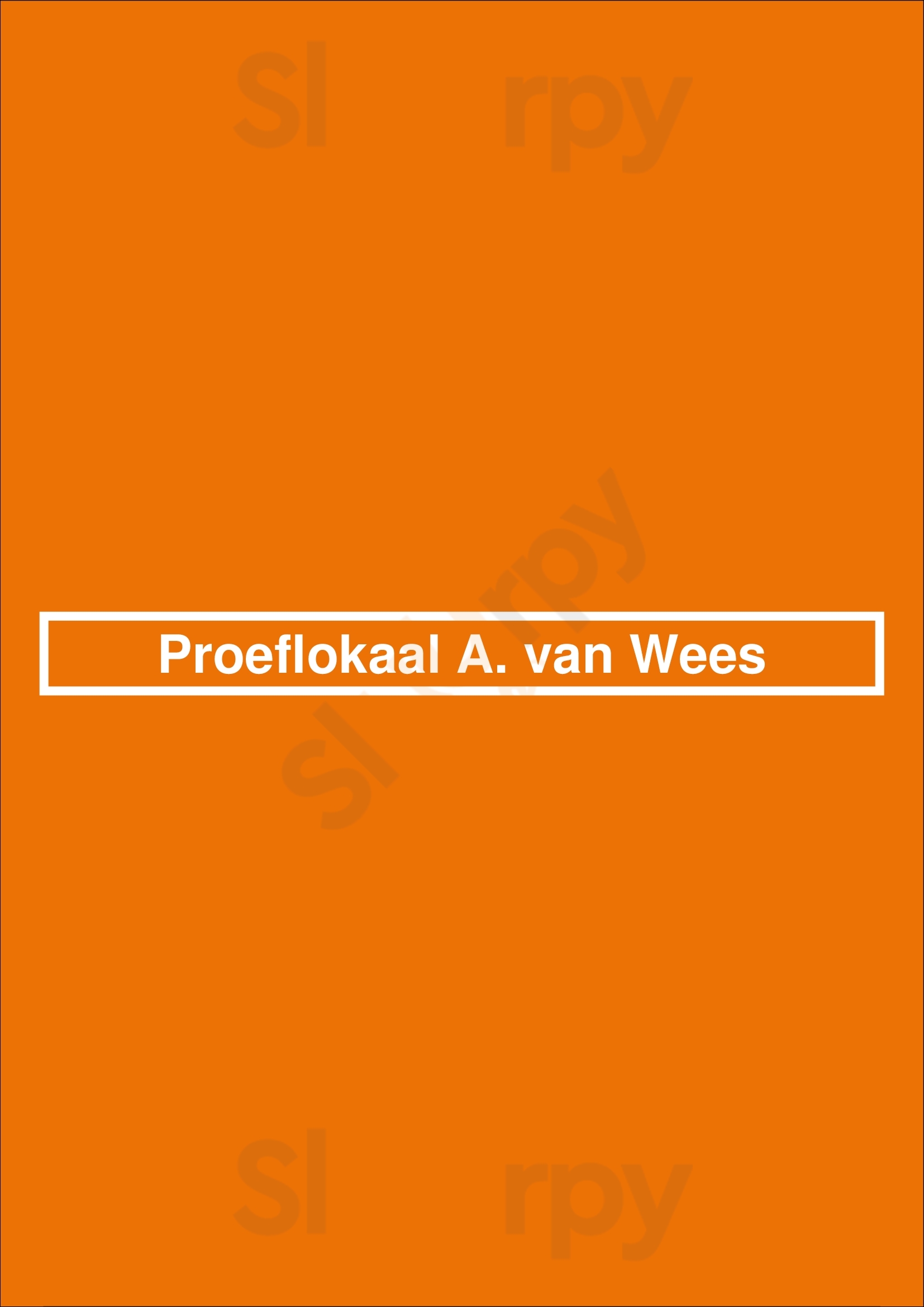 Proeflokaal A. Van Wees Amsterdam Menu - 1