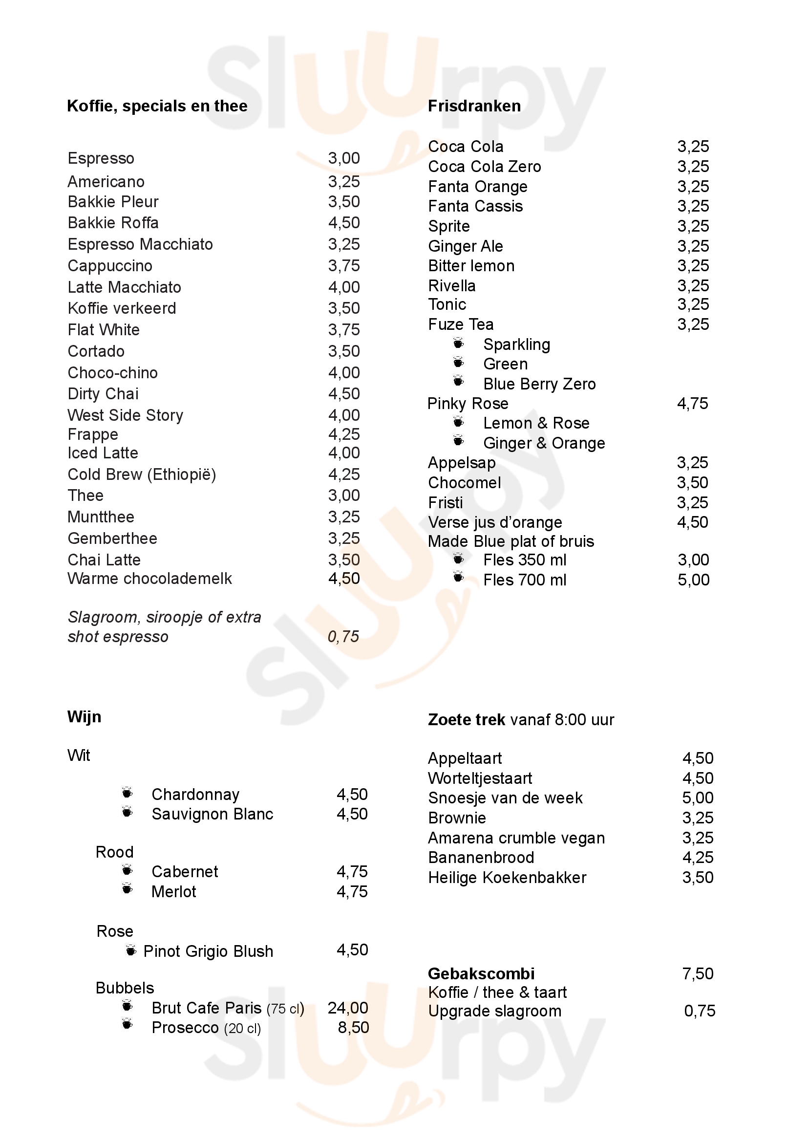 Heilige Boontjes Rotterdam Menu - 1