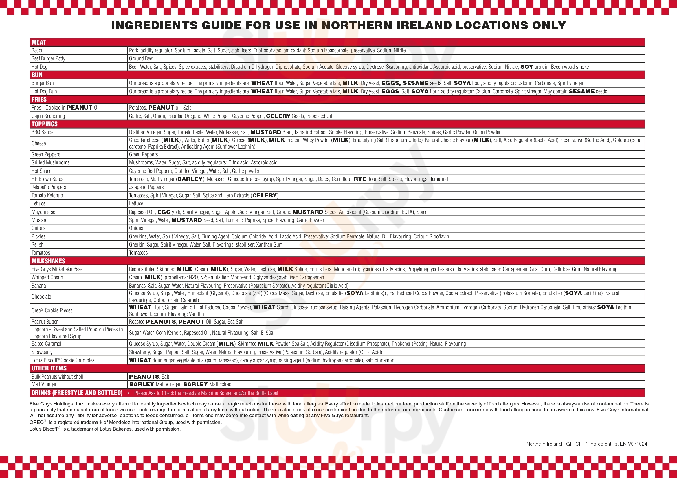 Five Guys Tilburg Menu - 1