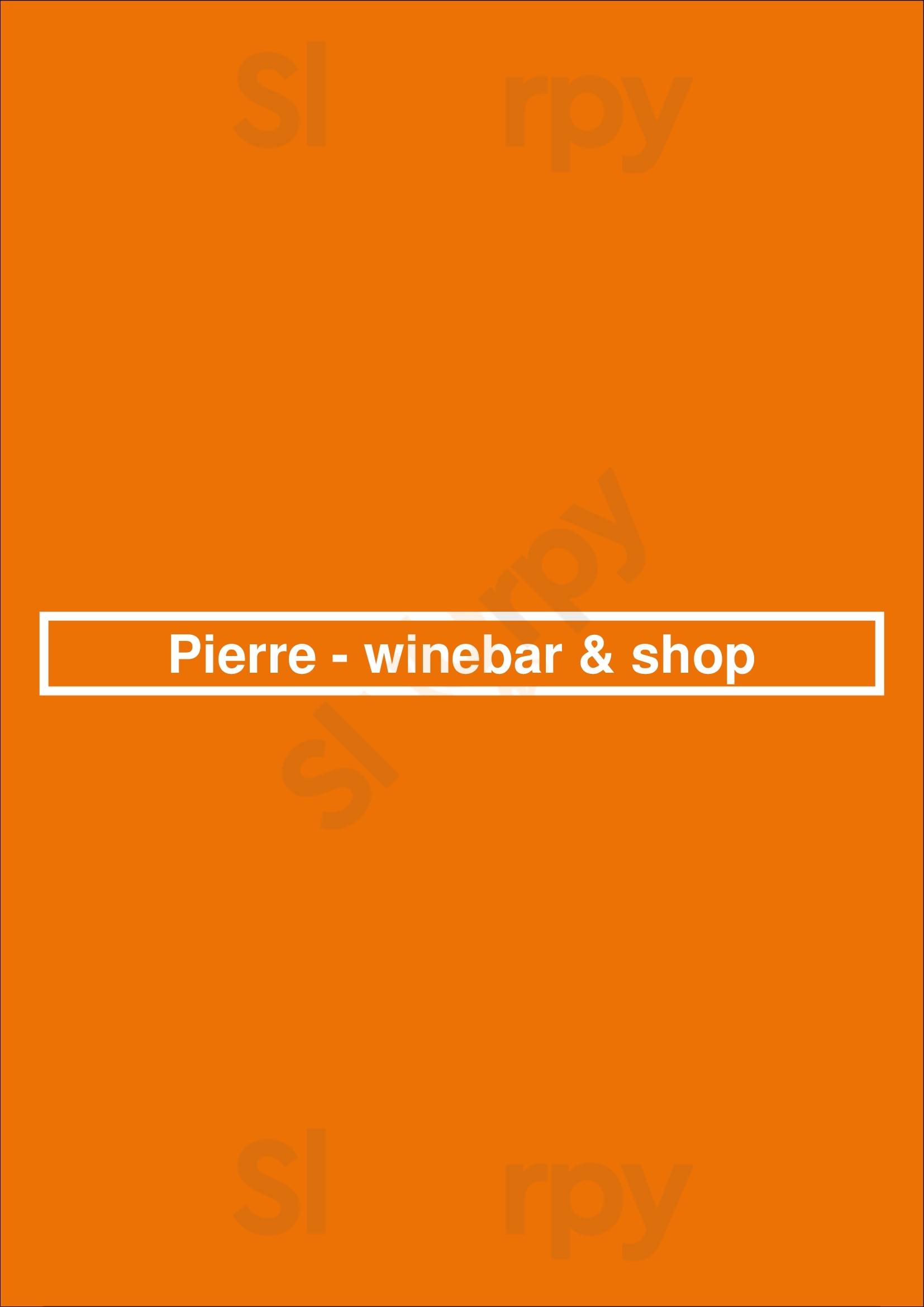 Pierre - Winebar & Shop Den Haag Menu - 1