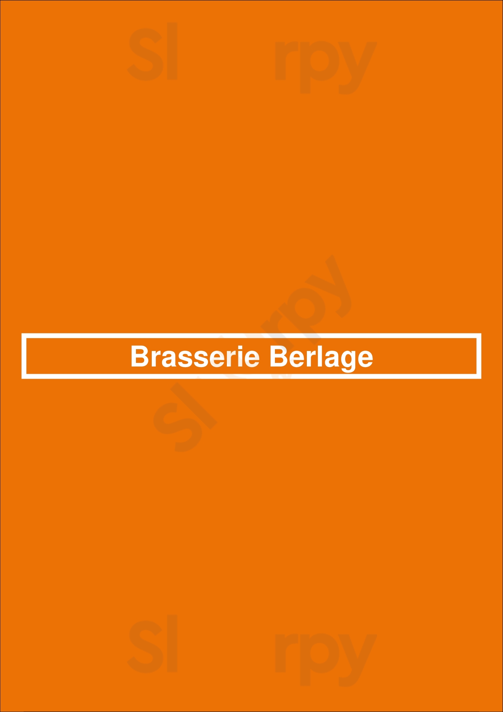 Brasserie Berlage Den Haag Menu - 1