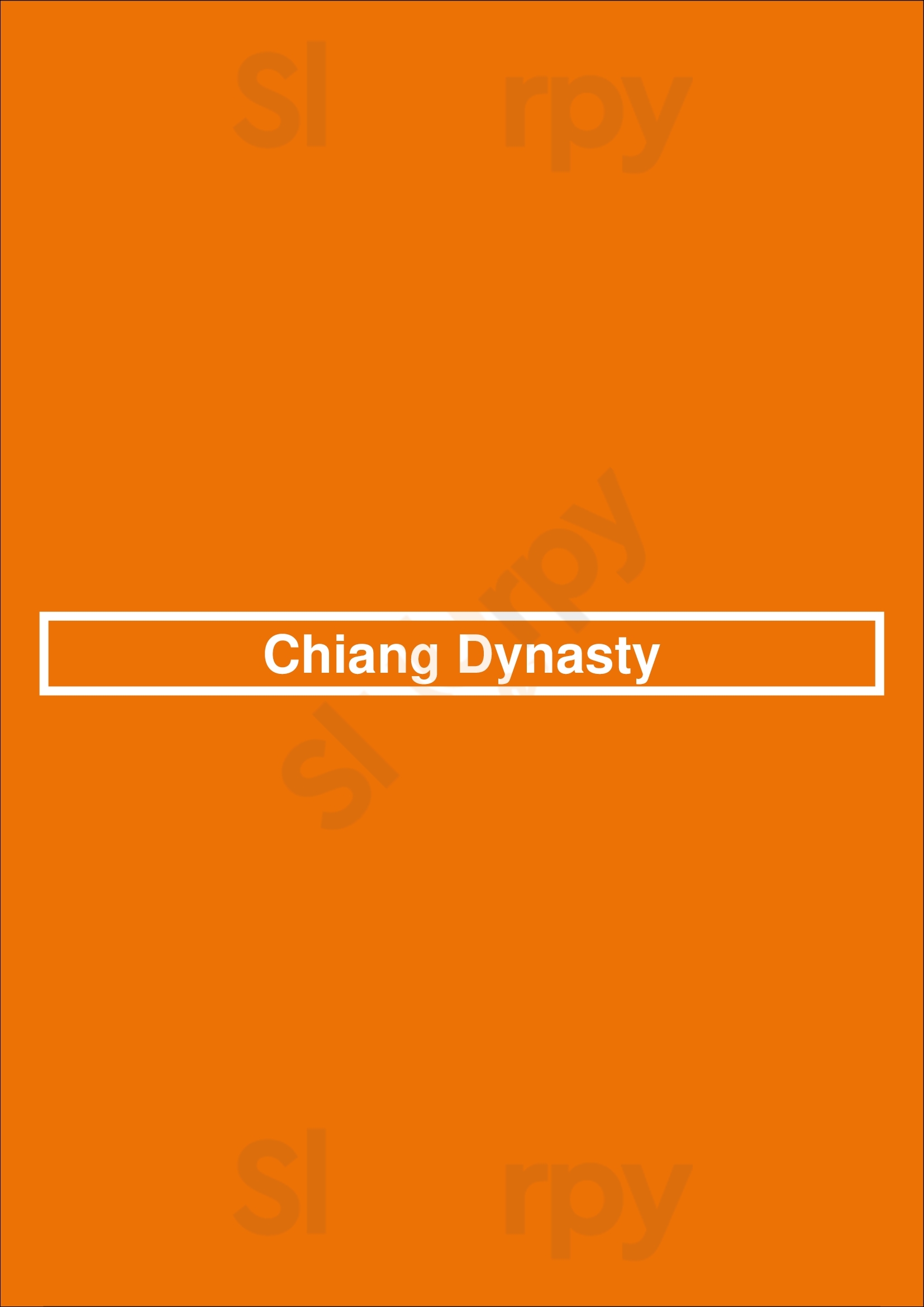 Chiang Dynasty Maastricht Menu - 1