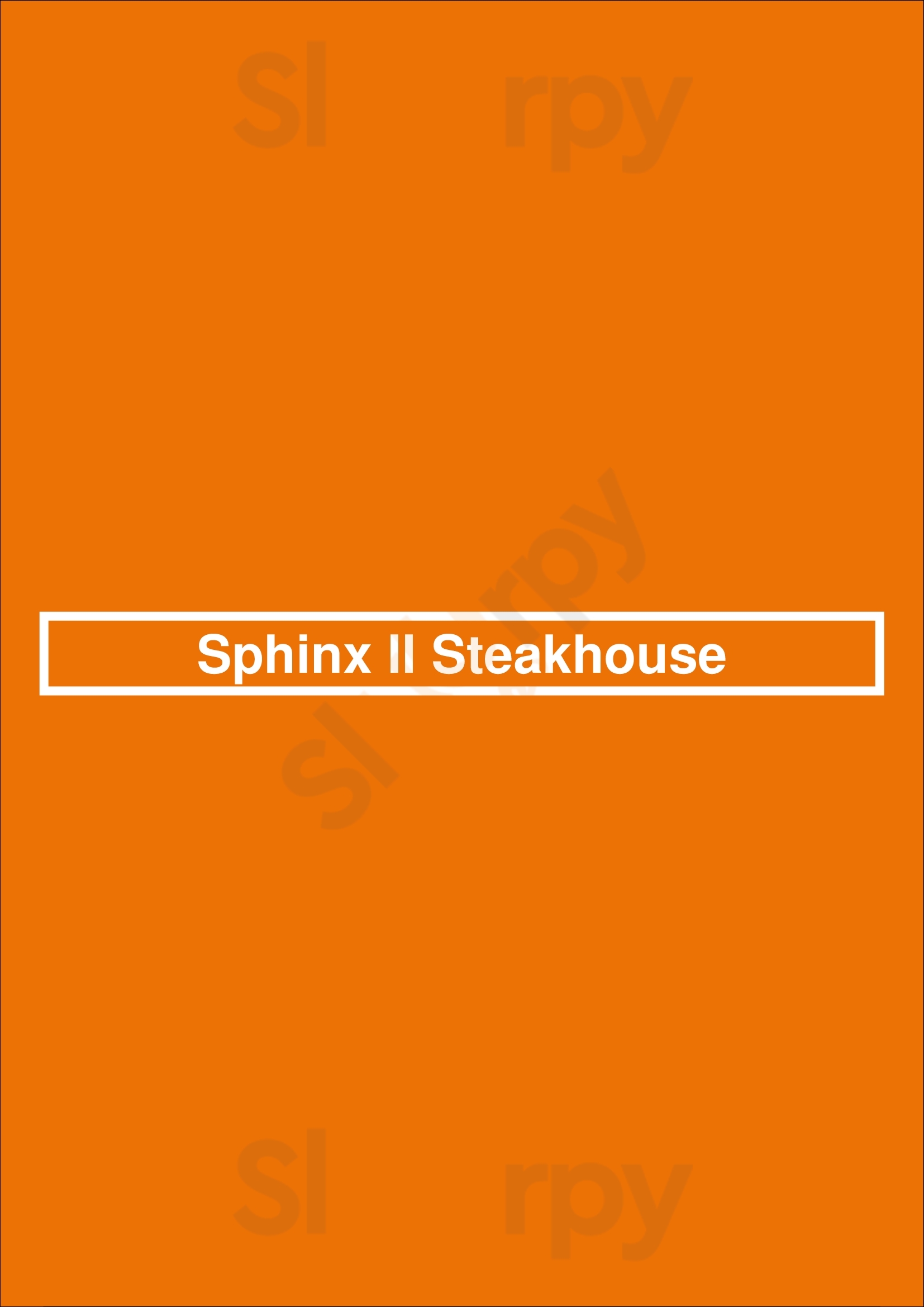 Sphinx Ii Steakhouse Den Haag Menu - 1