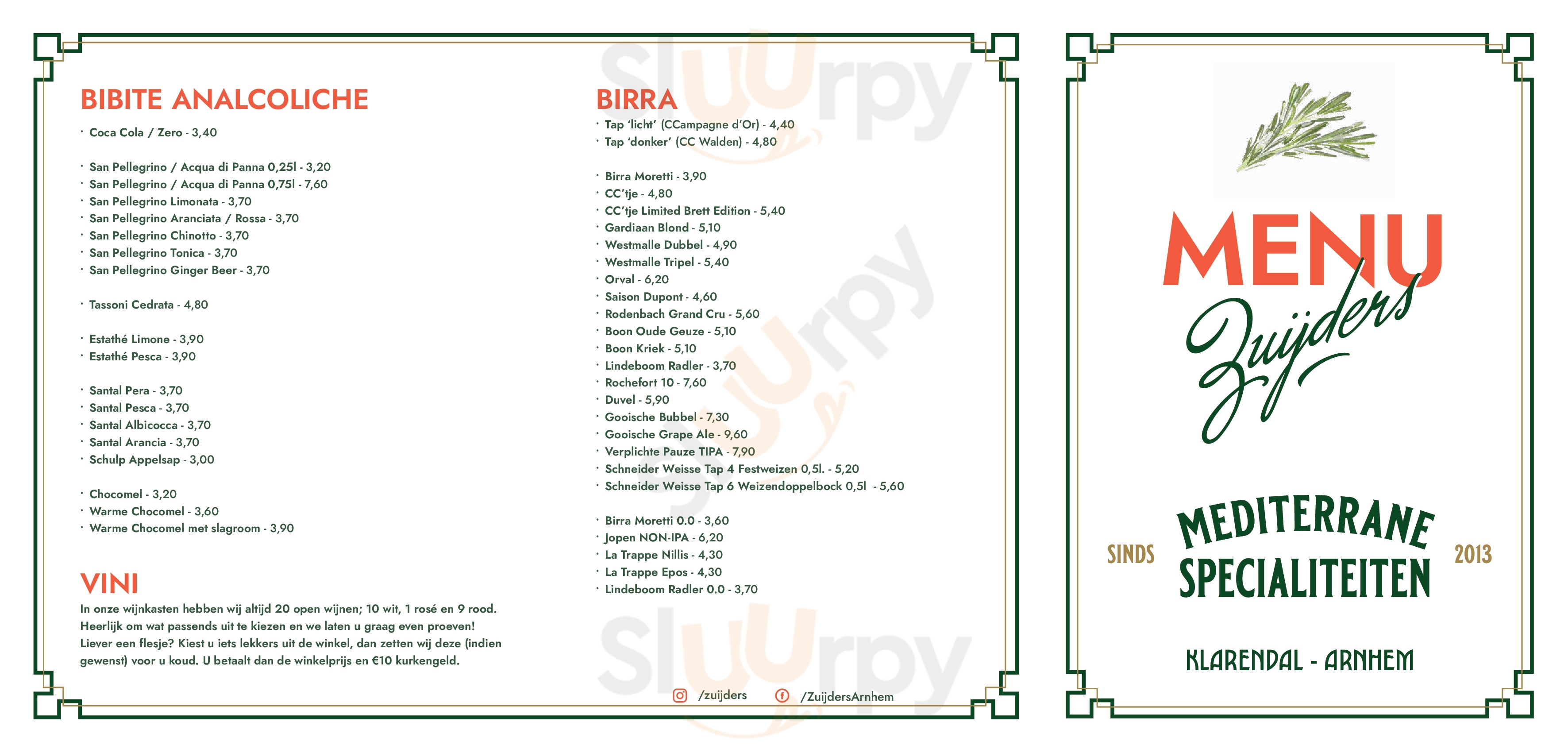 Zuijders Arnhem Menu - 1