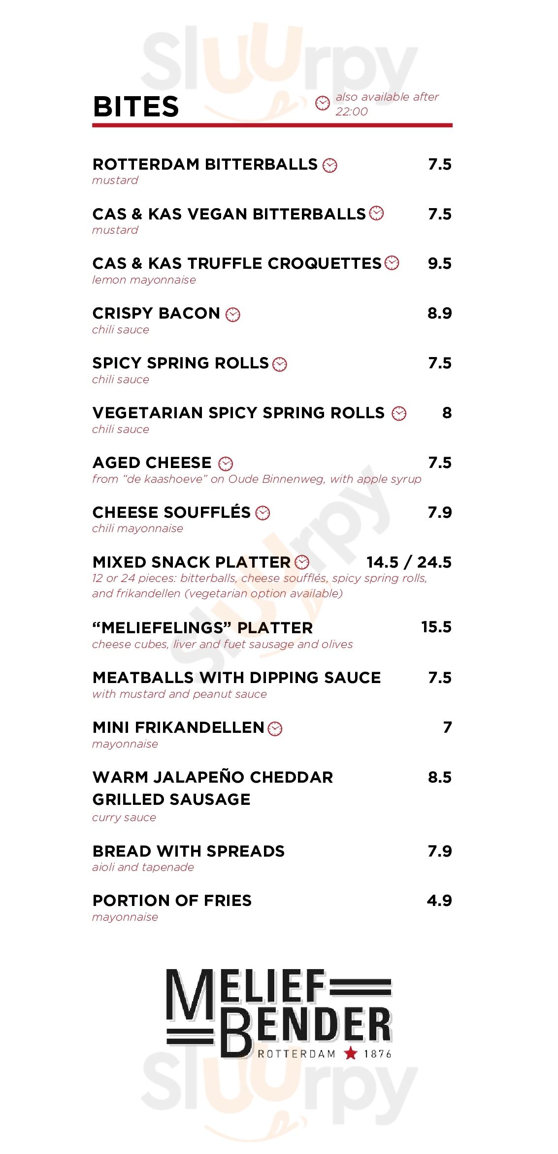 Melief Bender Rotterdam Menu - 1