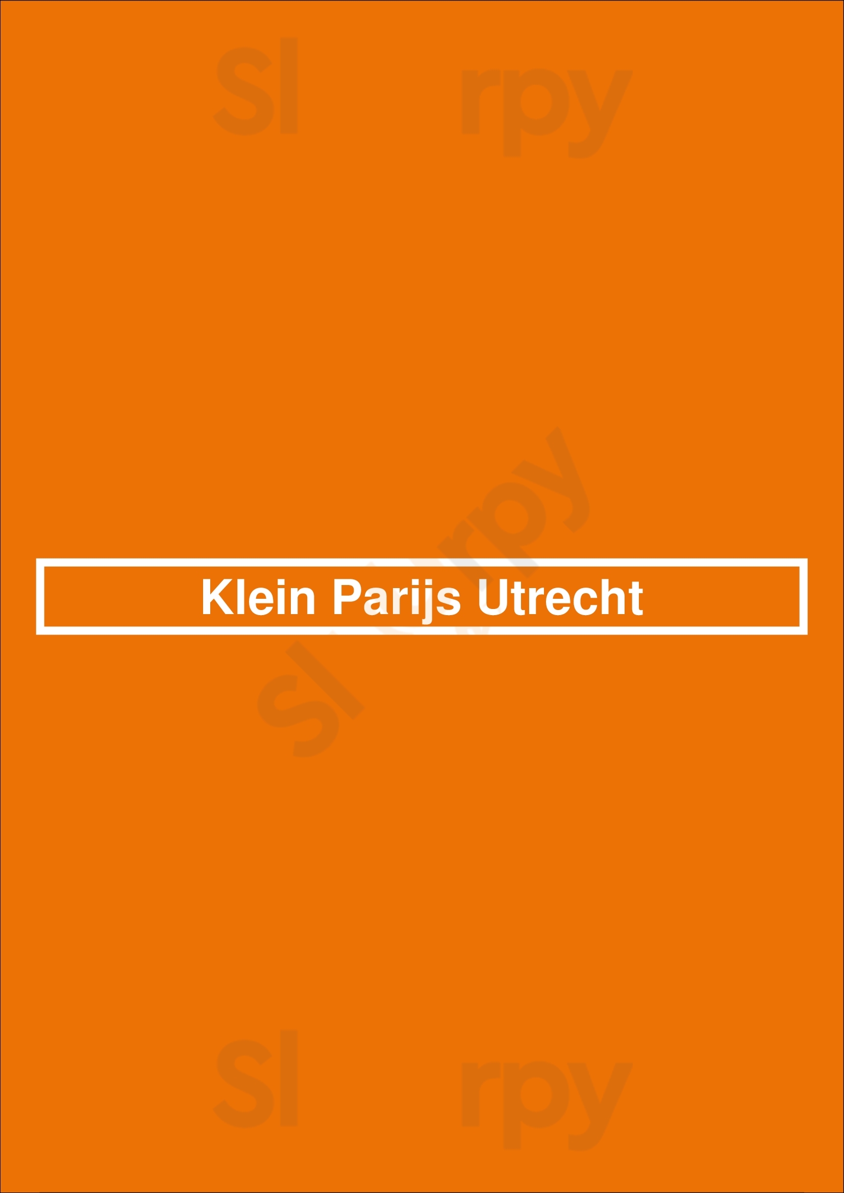 Klein Parijs Utrecht Utrecht Menu - 1