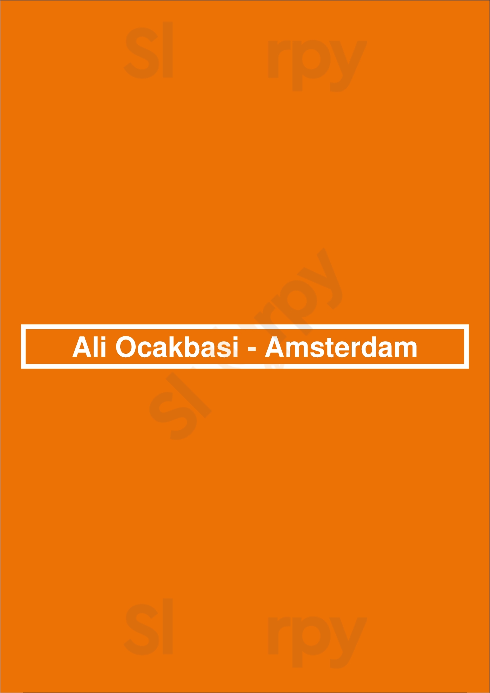 Ali Ocakbasi - Amsterdam Amsterdam Menu - 1