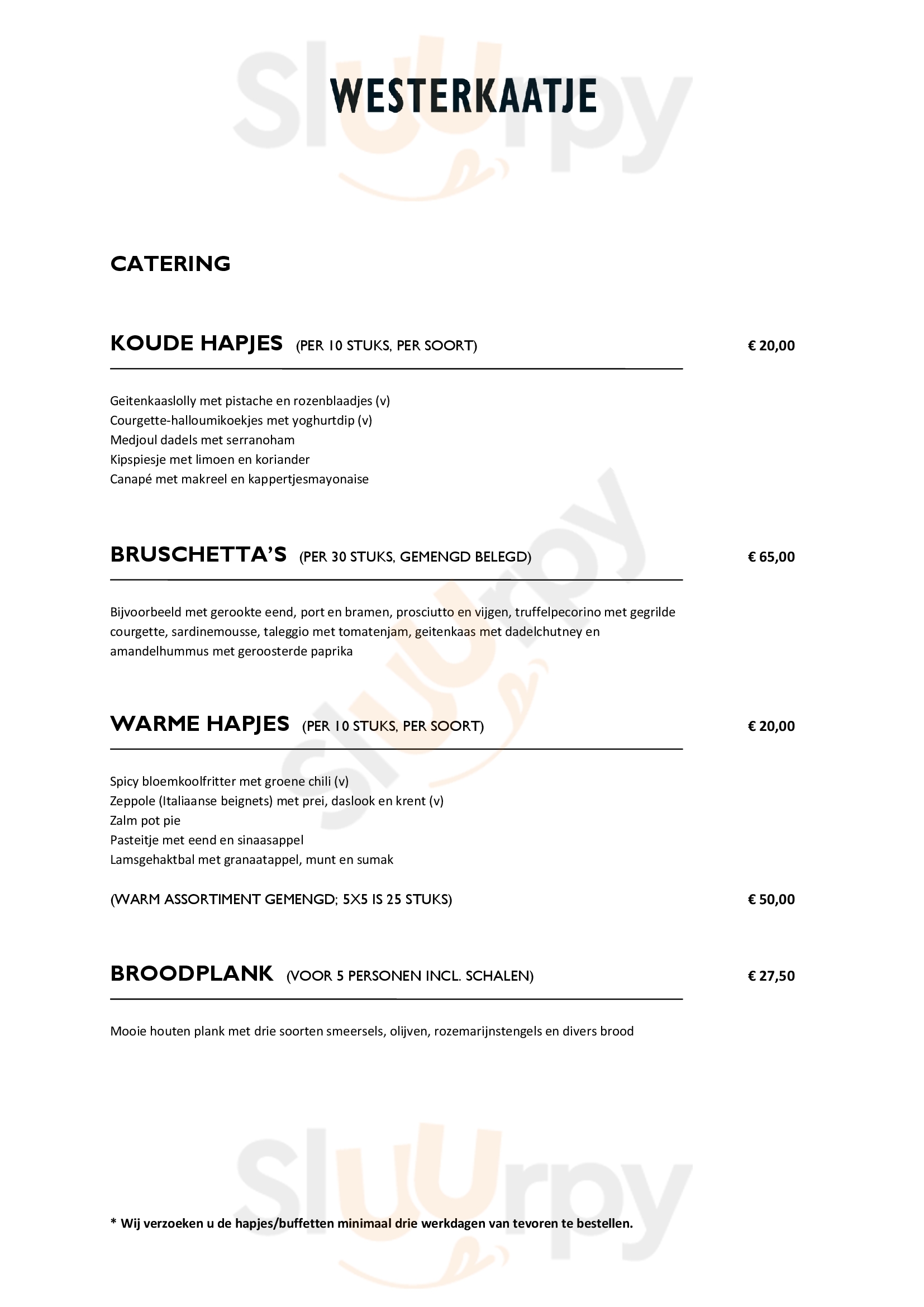 Westerkaatje Noord Rotterdam Menu - 1