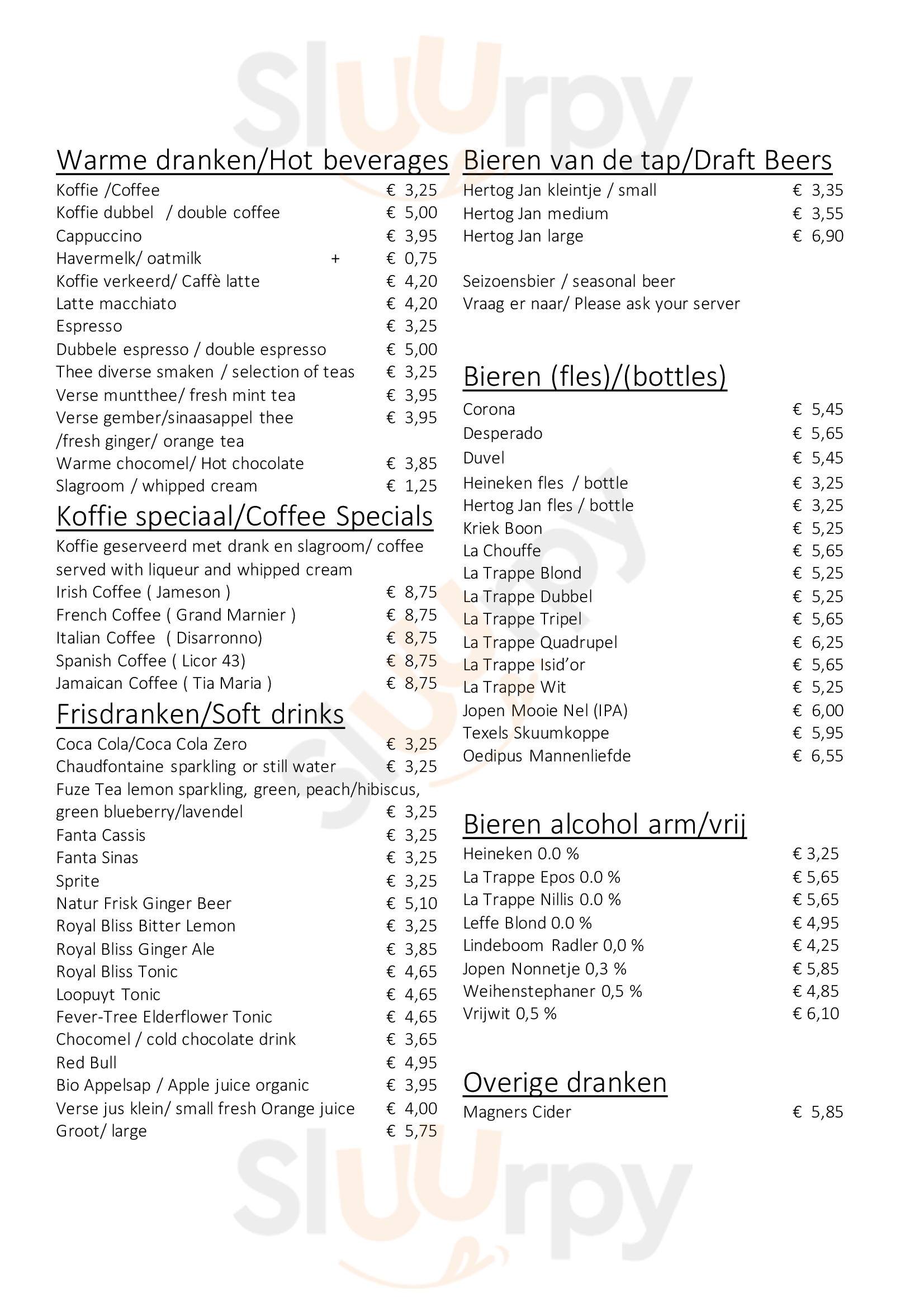 Poolcafé Delfshaven Rotterdam Menu - 1