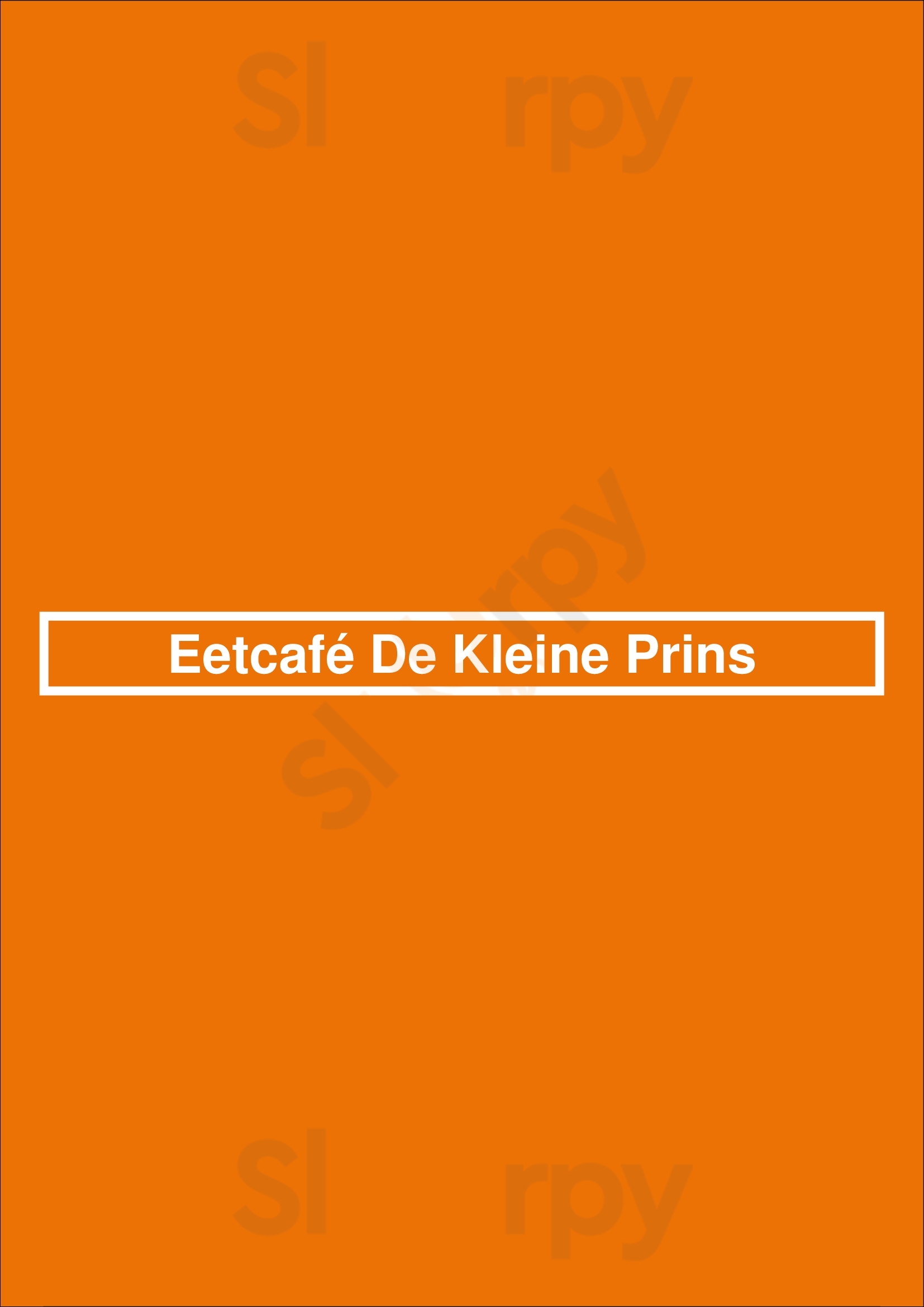 Eetcafé De Kleine Prins Den Haag Menu - 1