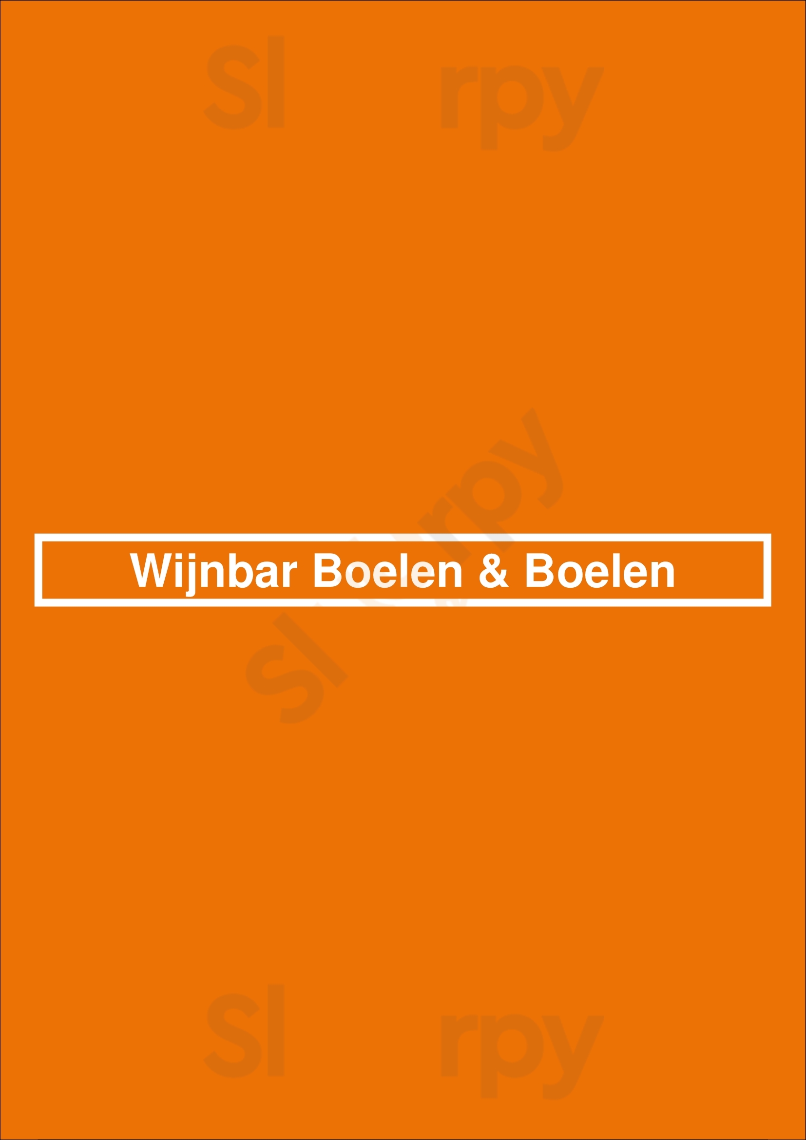 Wijnbar Boelen & Boelen Amsterdam Menu - 1