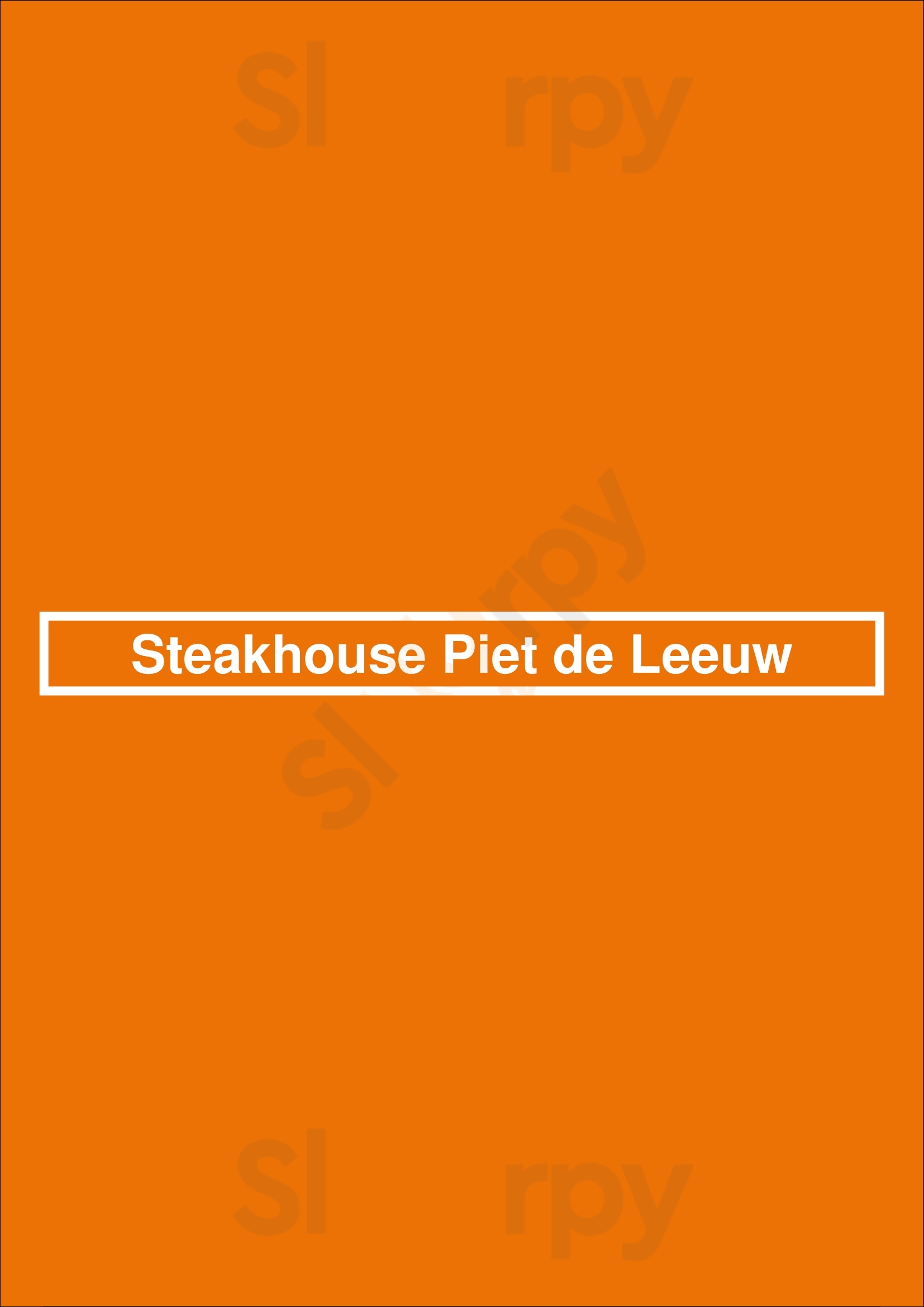 Steakhouse Piet De Leeuw Amsterdam Menu - 1