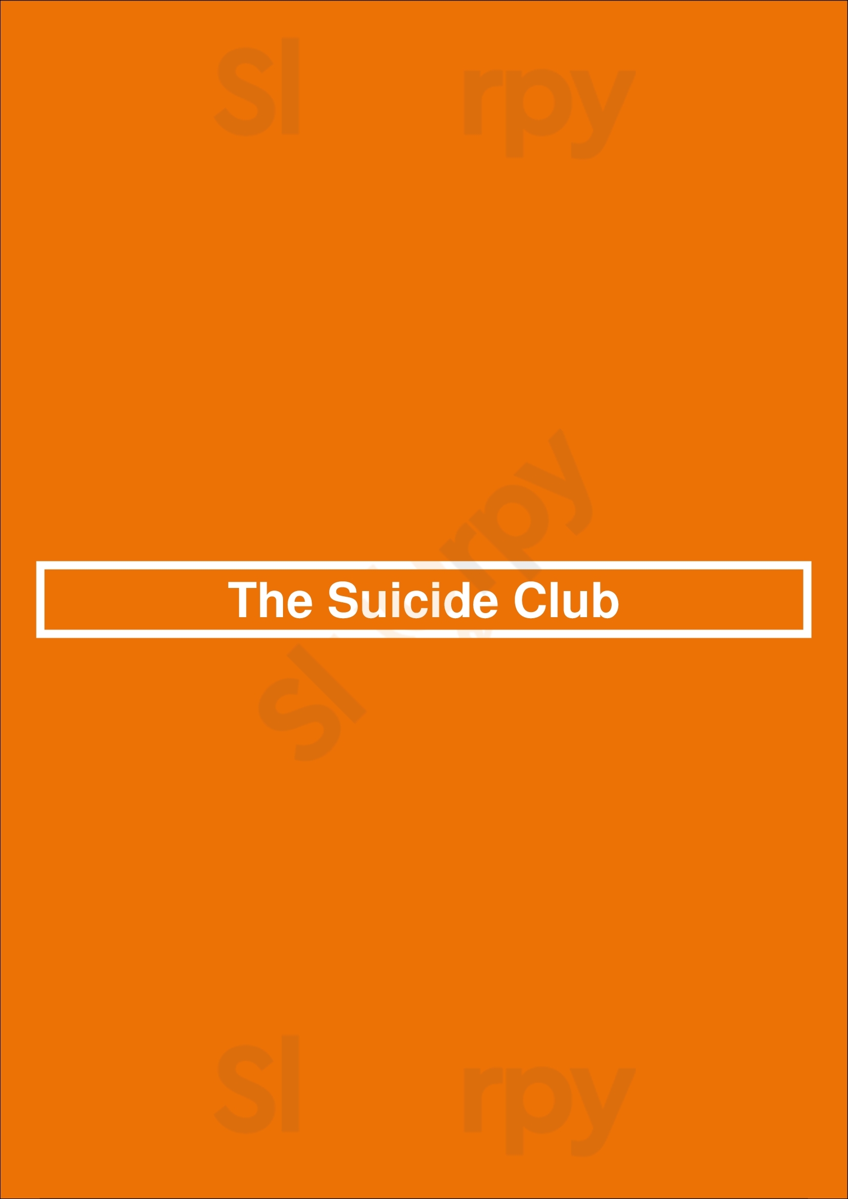 The Suicide Club Rotterdam Menu - 1