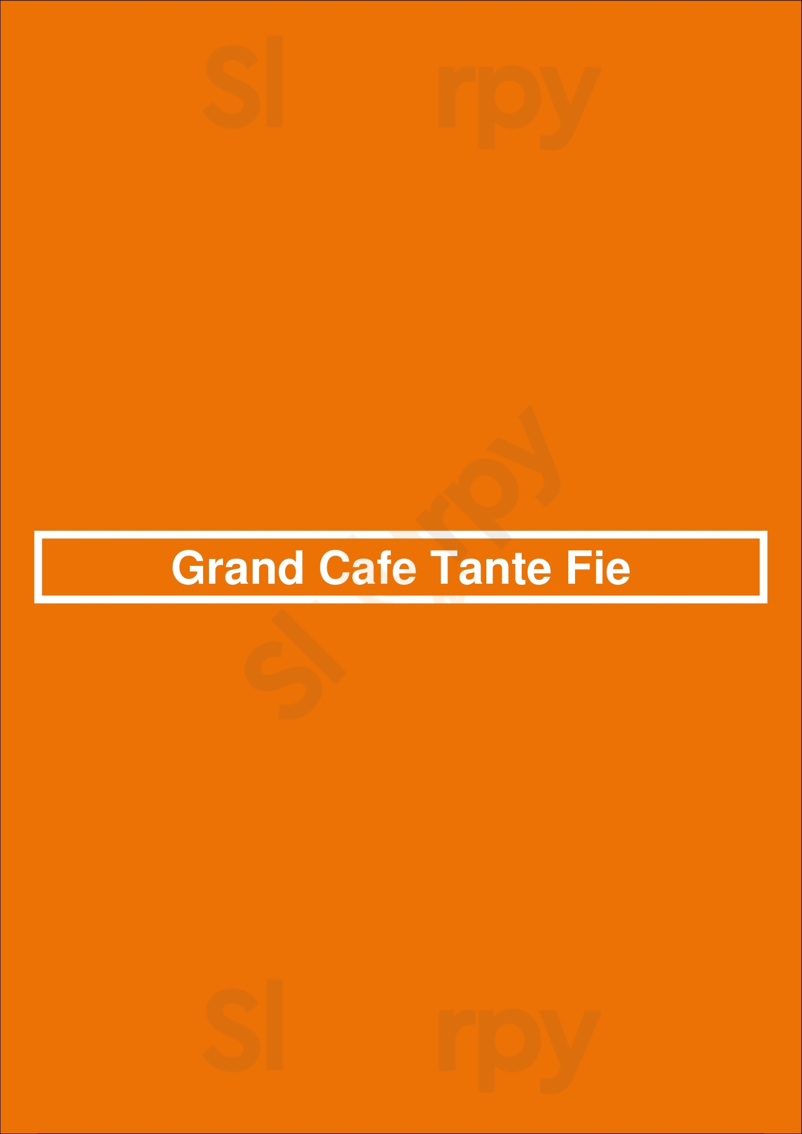 Grand Cafe Tante Fie Utrecht Menu - 1