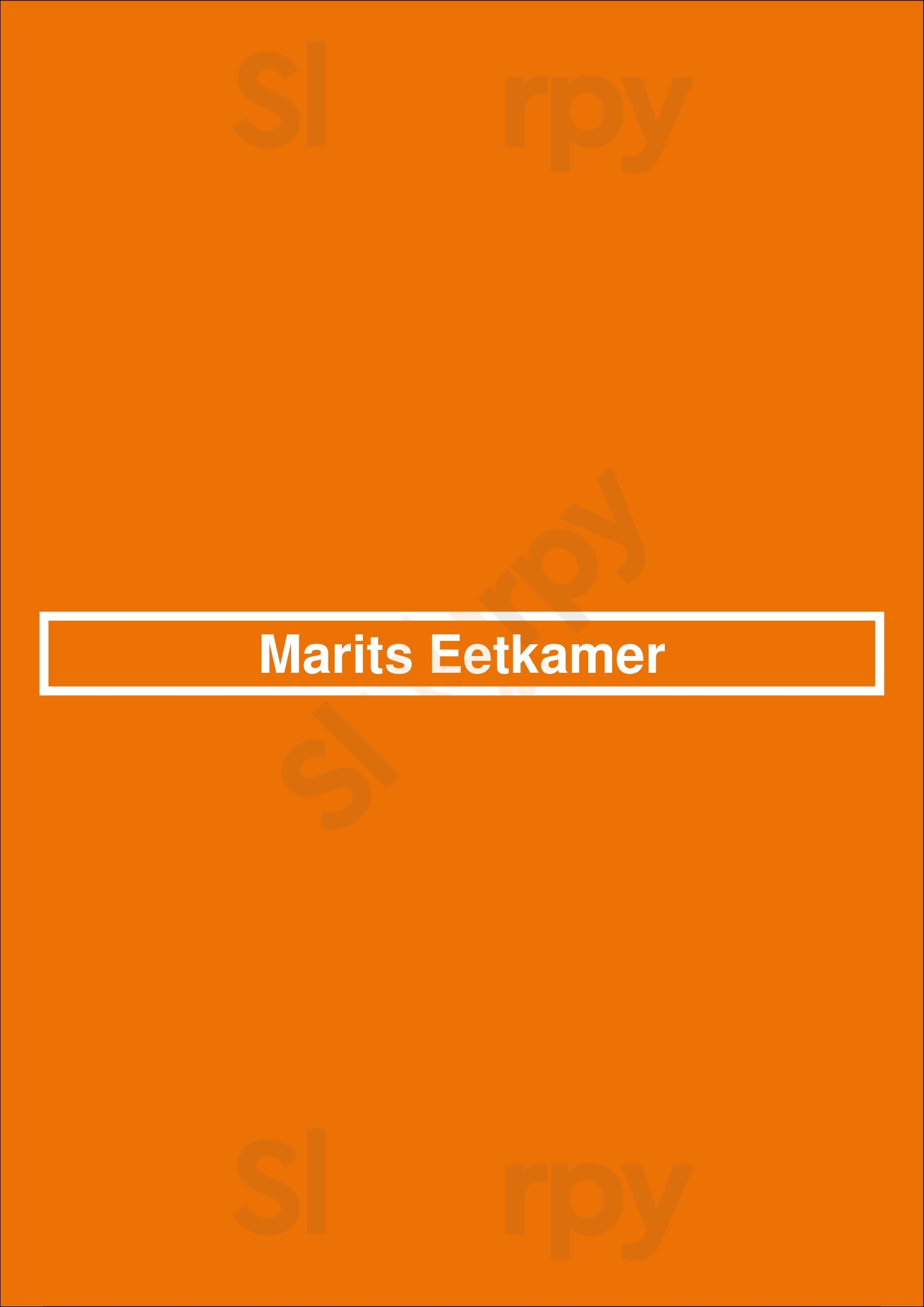 Marits Eetkamer Amsterdam Menu - 1
