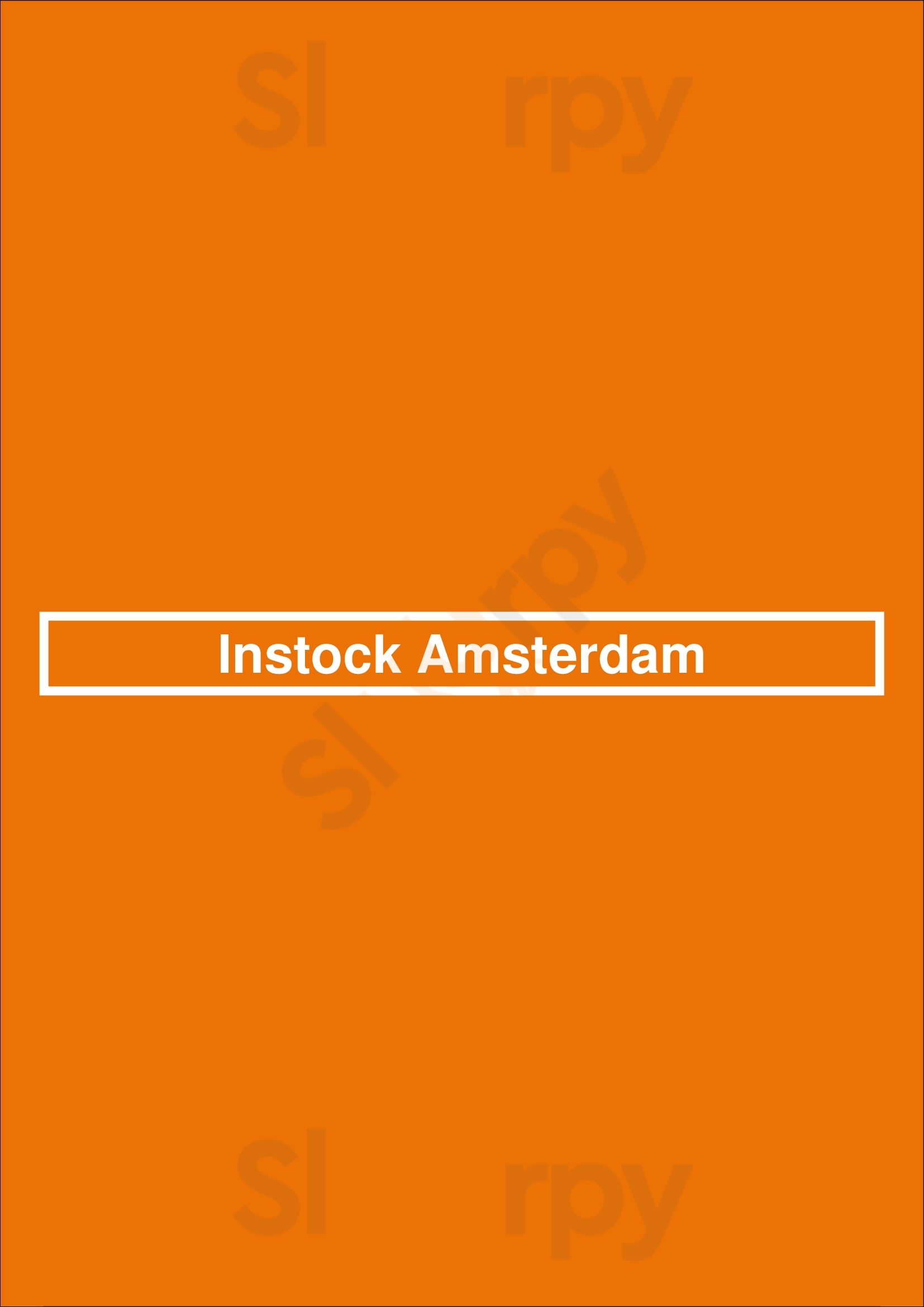 Instock Amsterdam Amsterdam Menu - 1
