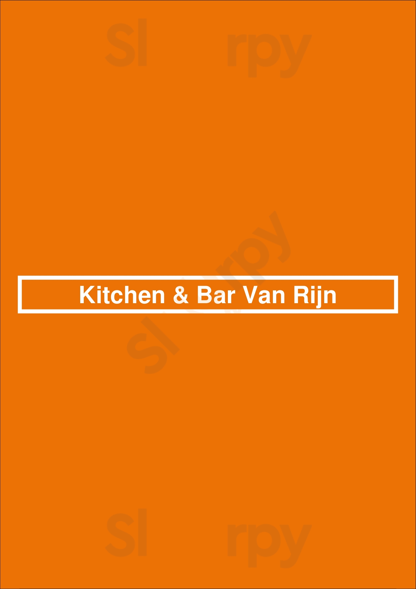 Kitchen & Bar Van Rijn Amsterdam Menu - 1