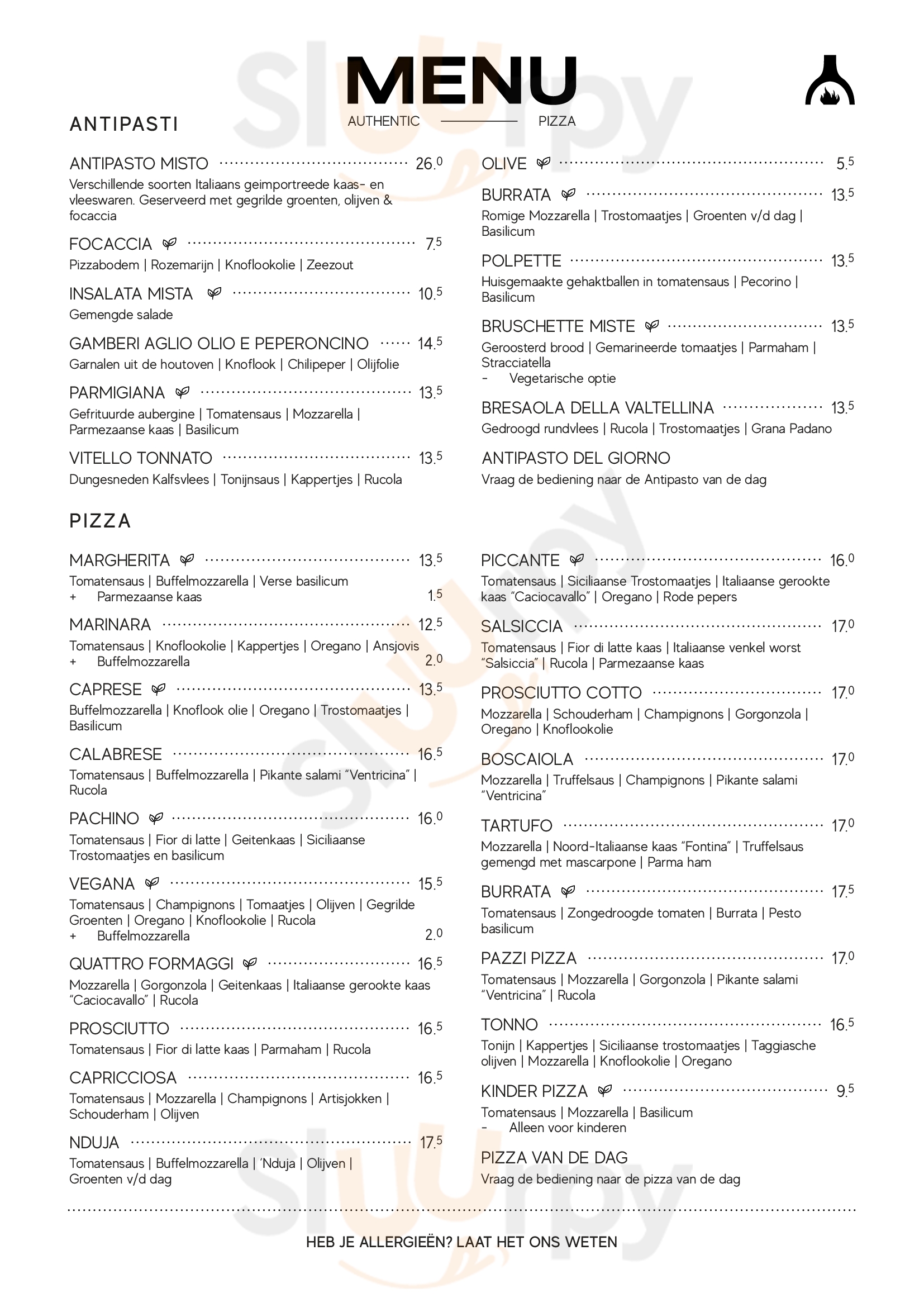 Pazzi Amsterdam Menu - 1