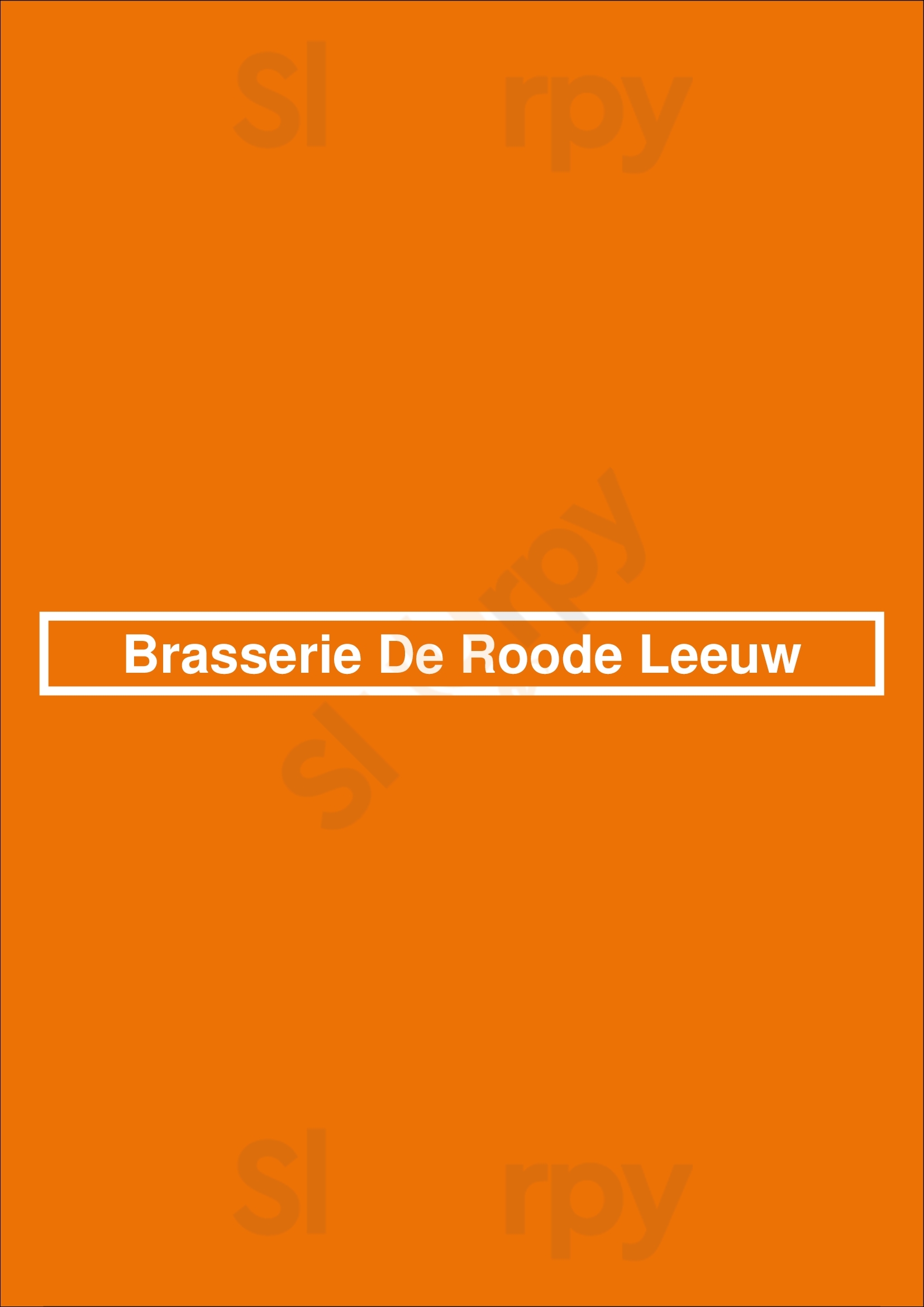 Brasserie De Roode Leeuw Amsterdam Menu - 1
