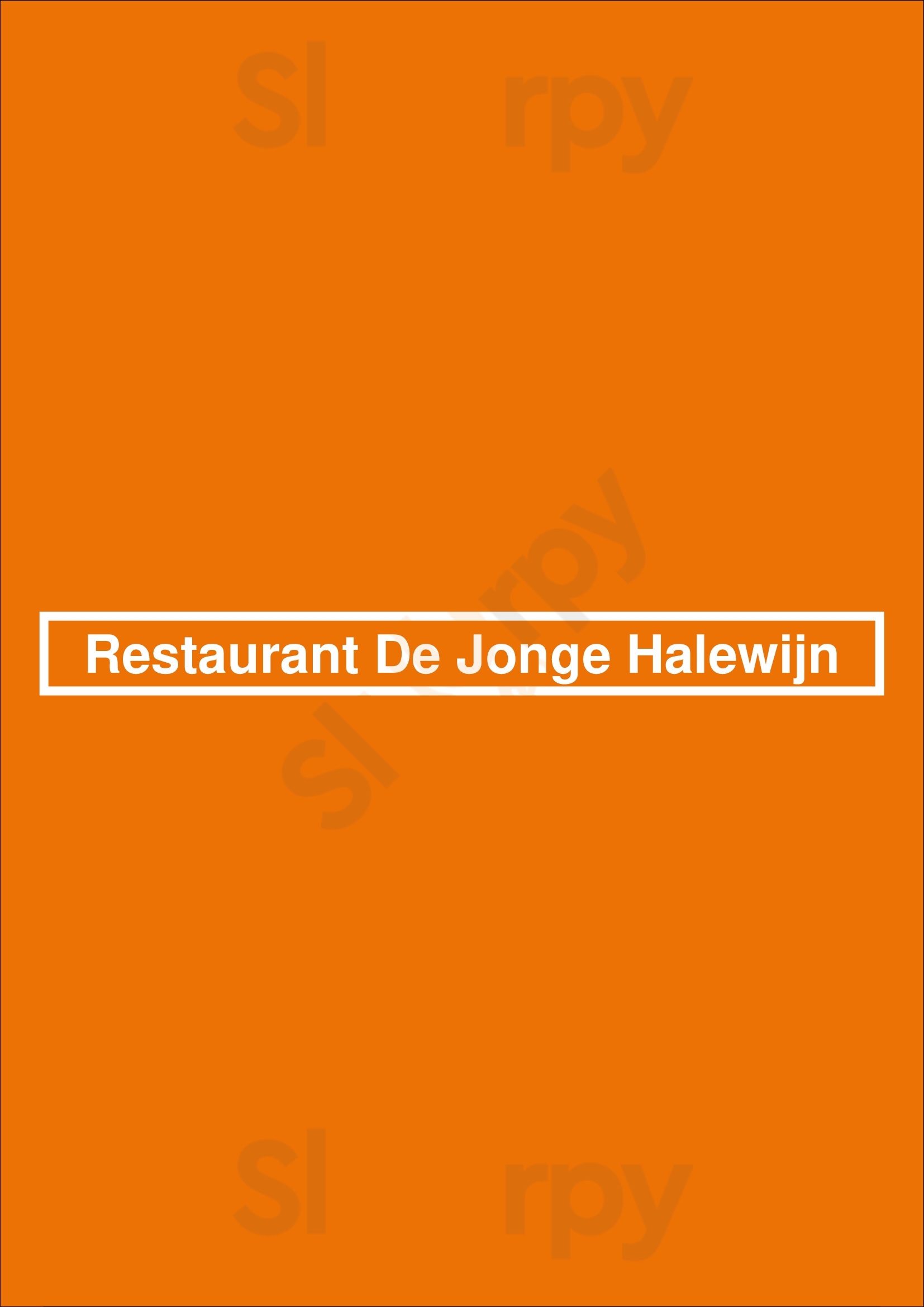 Restaurant De Jonge Halewijn Beverwijk Menu - 1
