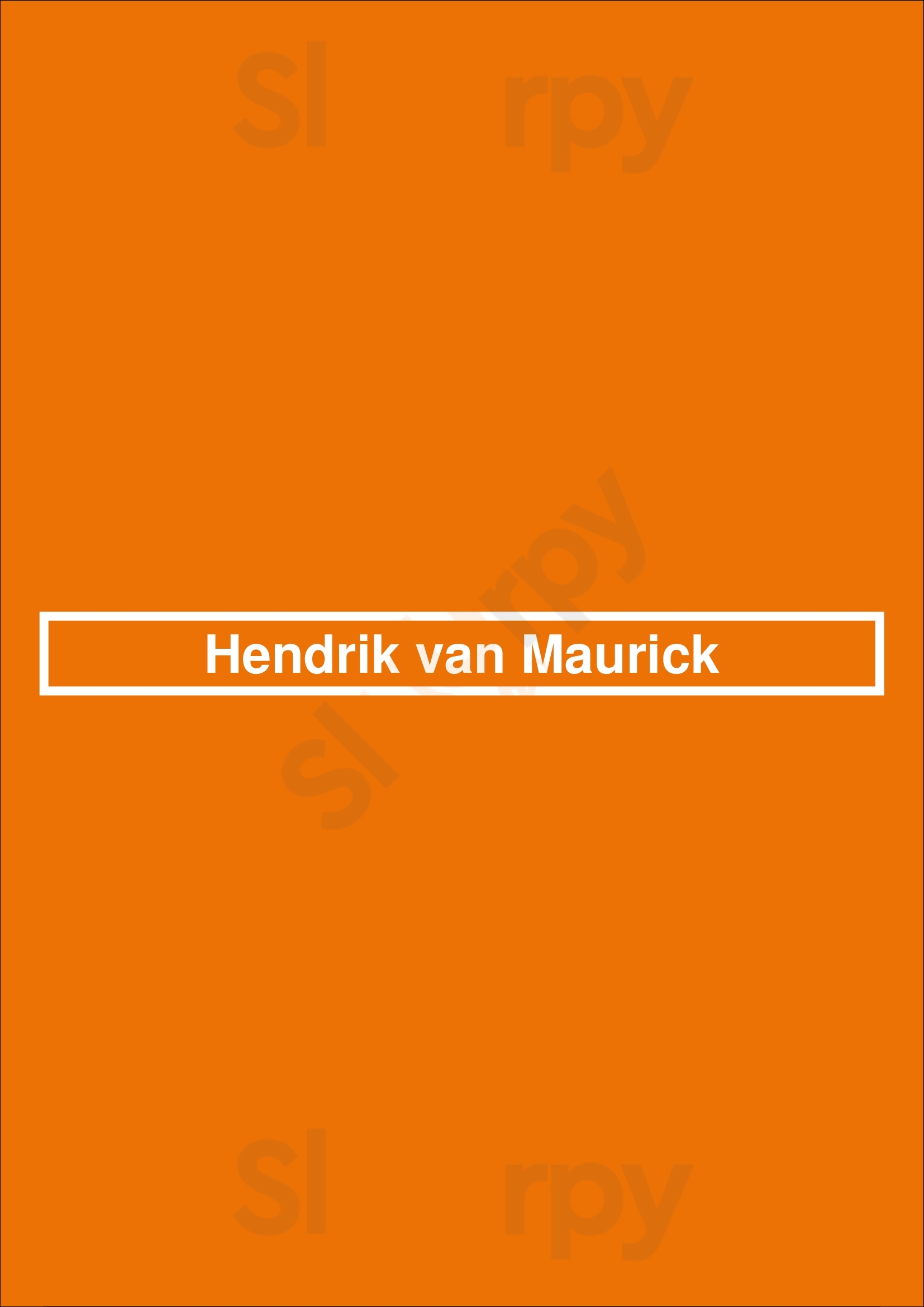 Hendrik Van Maurick Vught Menu - 1