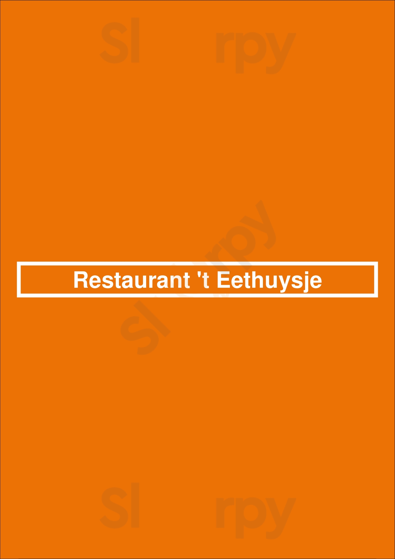Restaurant 't Eethuysje Castricum Menu - 1