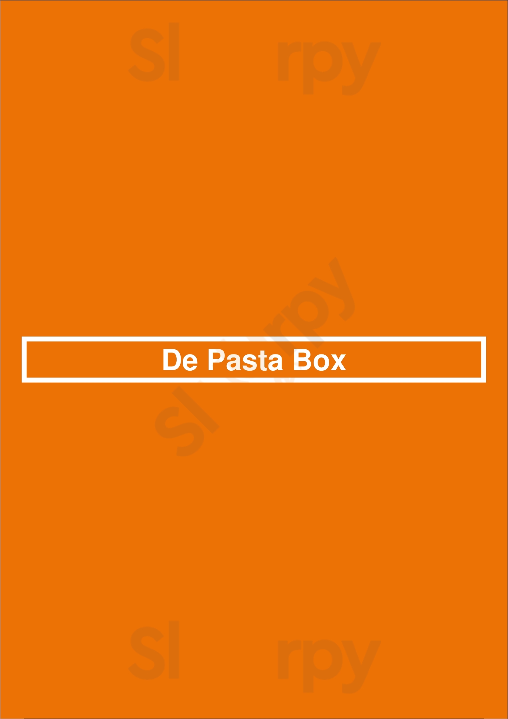 De Pasta Box Heemstede Menu - 1