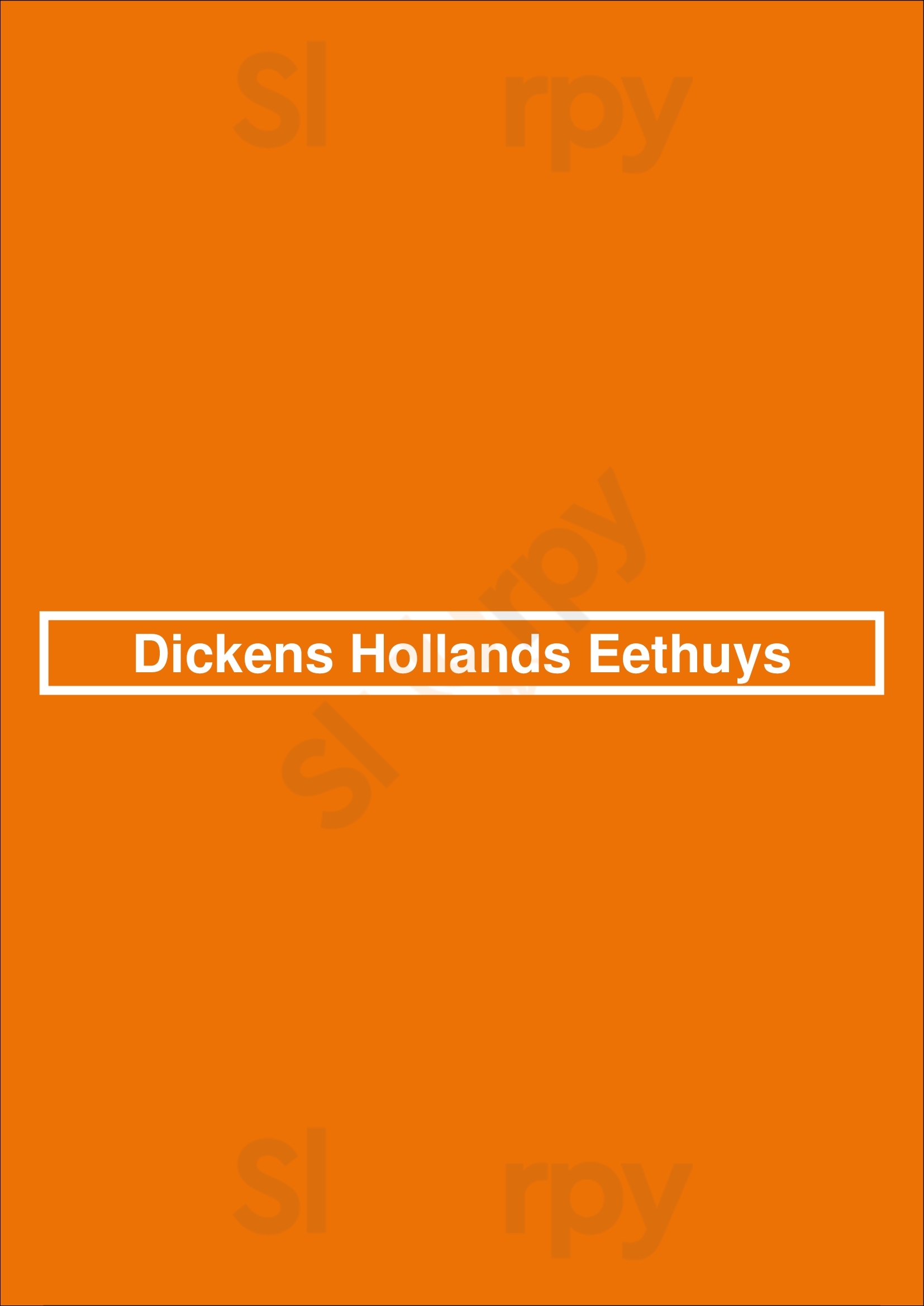 Dickens Hollands Eethuys Huizen Menu - 1