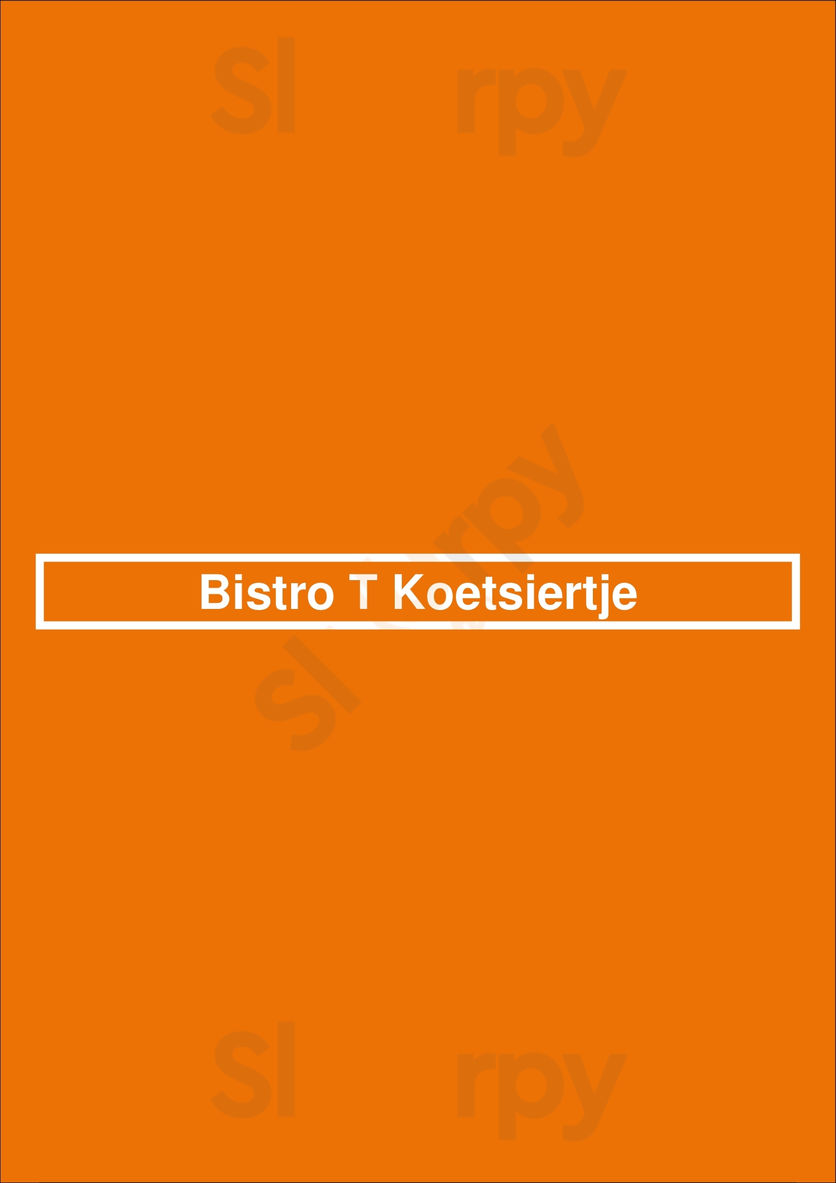 Bistro T Koetsiertje Oldenzaal Menu - 1