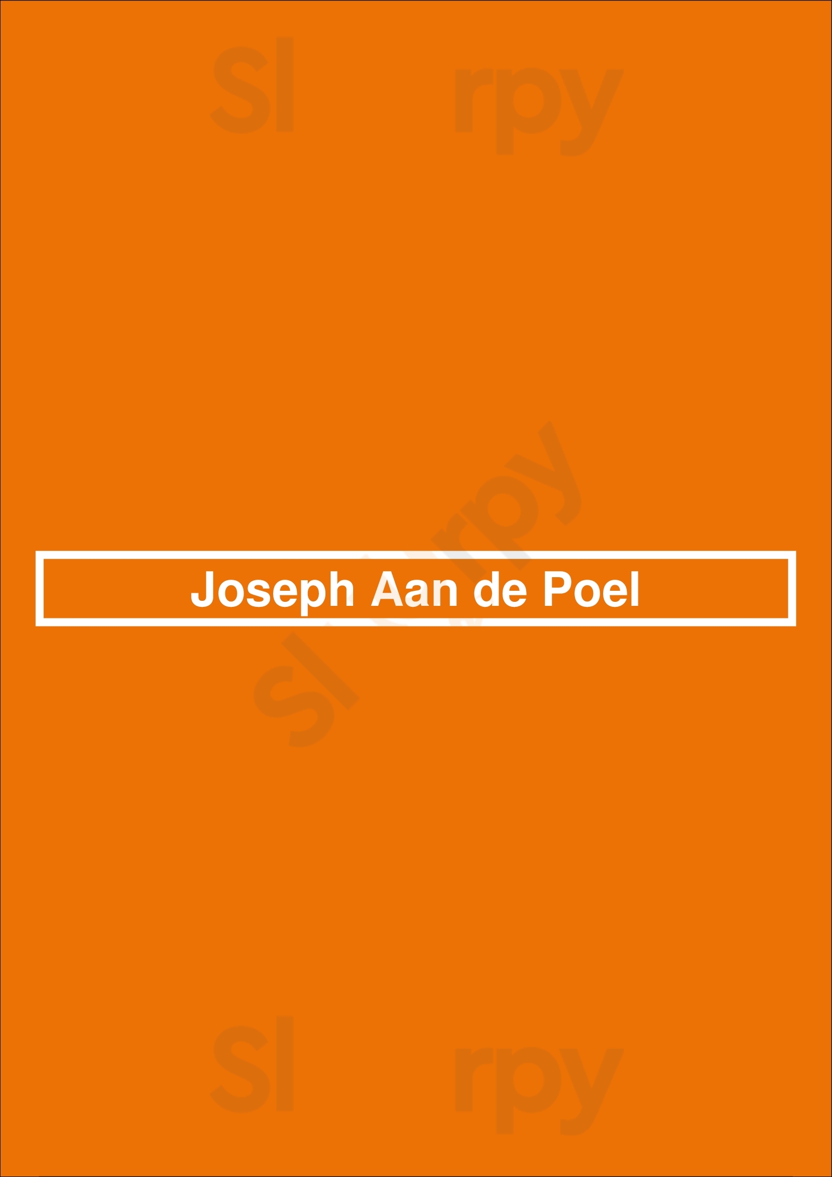 Joseph Aan De Poel Aalsmeer Menu - 1