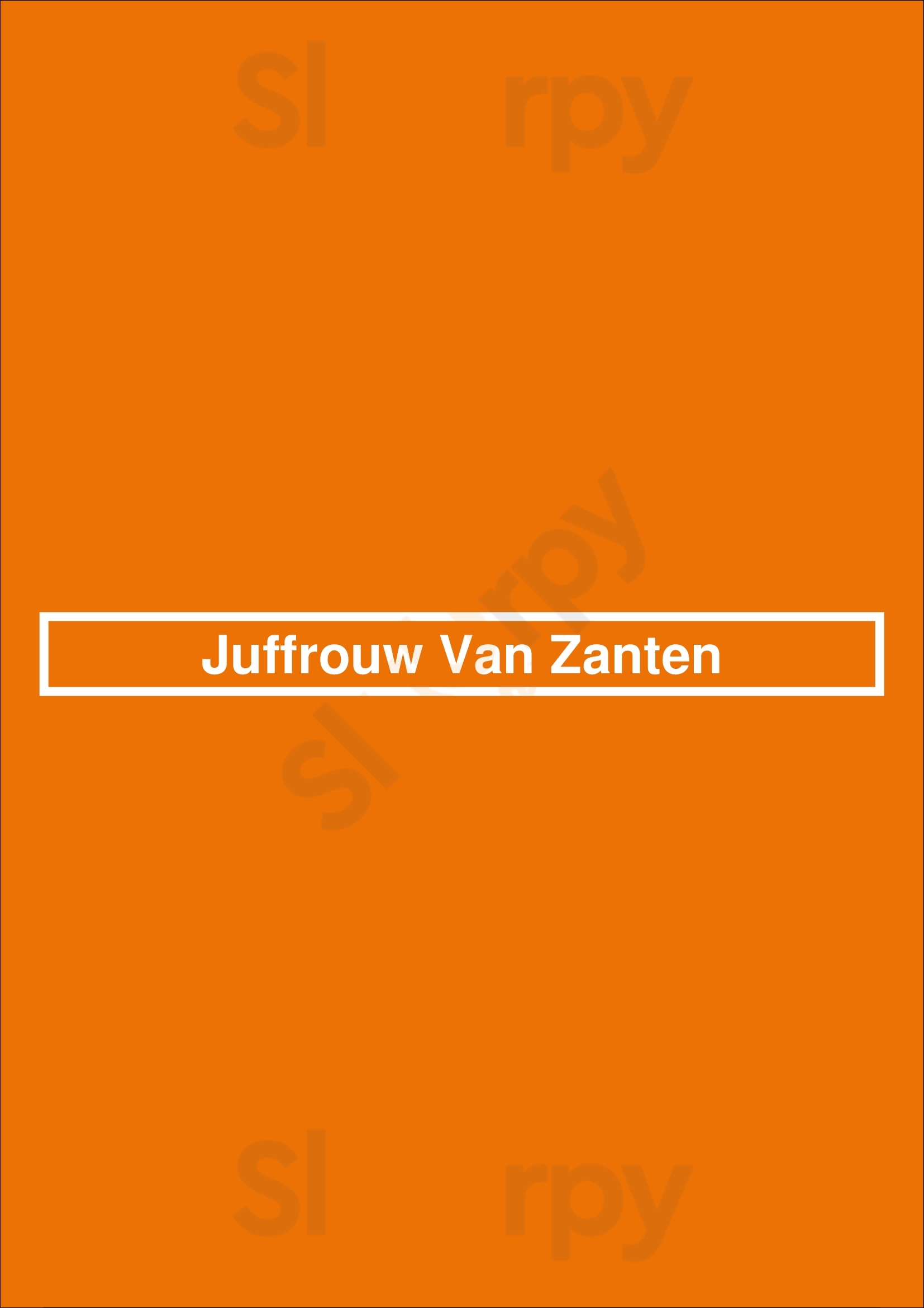 Juffrouw Van Zanten Rotterdam Menu - 1