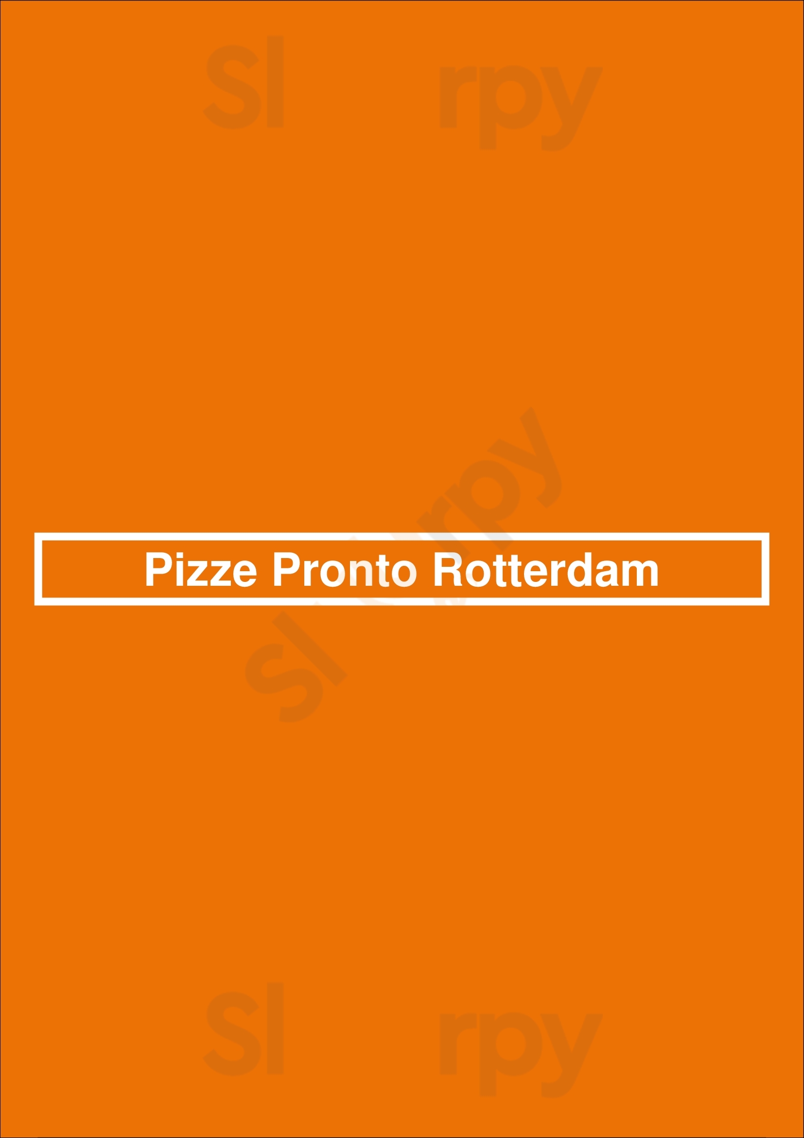 Pizze Pronto Rotterdam Rotterdam Menu - 1