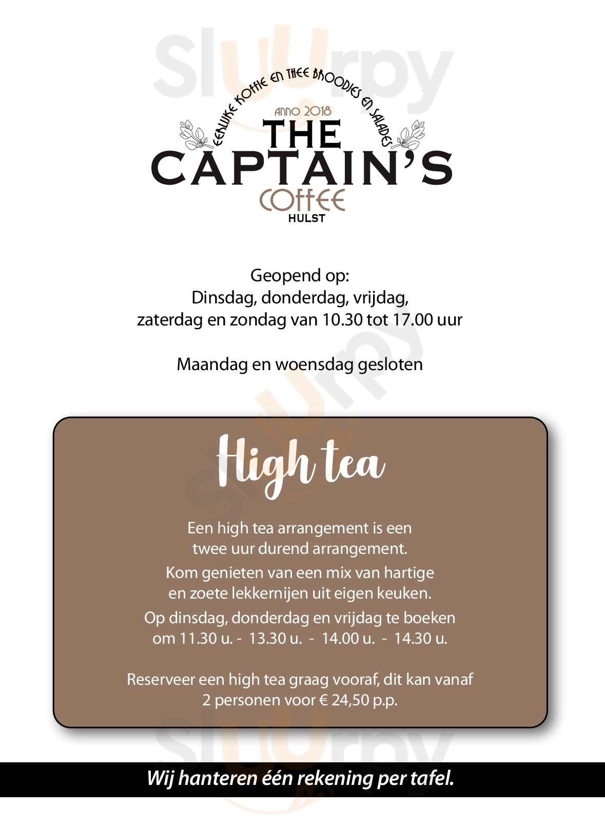 The Captains Coffee Hulst Menu - 1
