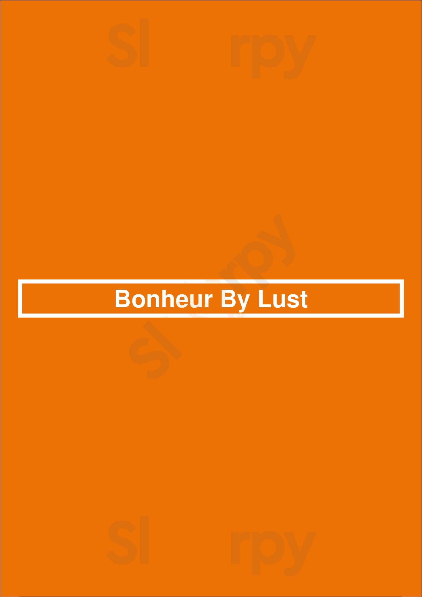Bonheur By Lust Barendrecht Menu - 1