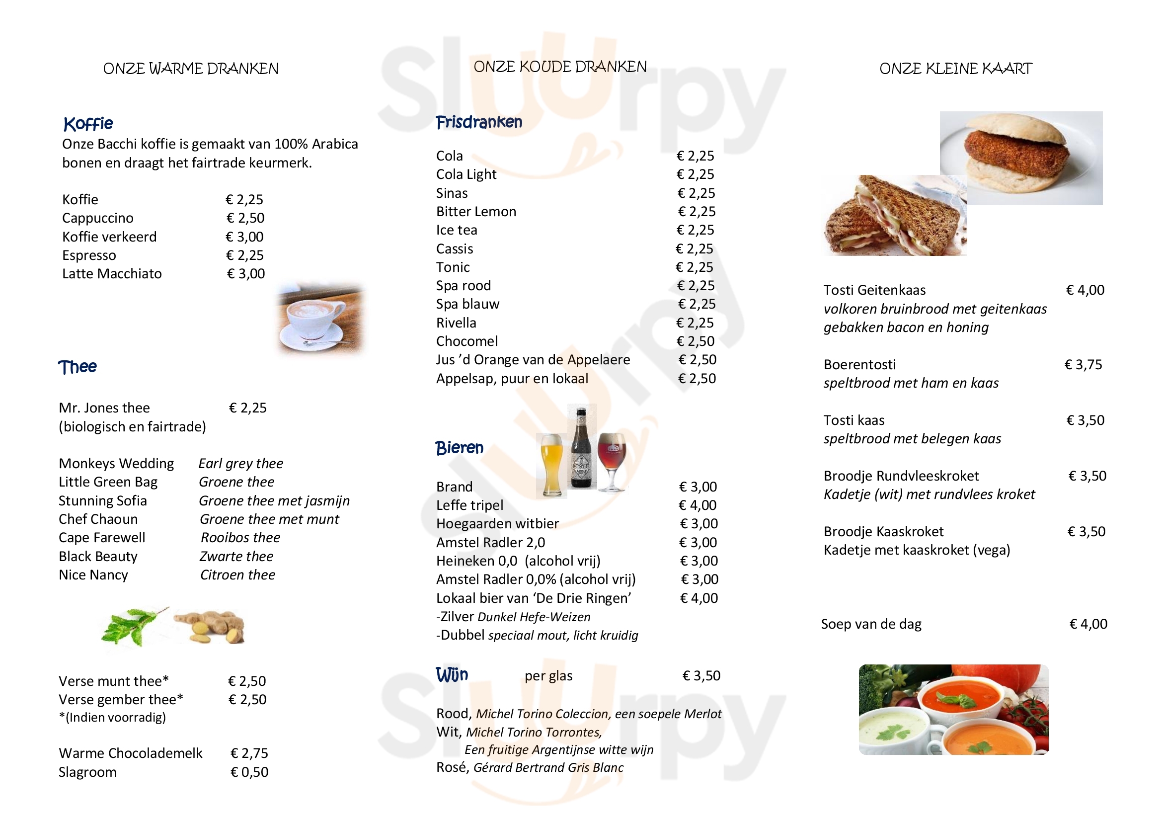 Main Menu - Groot Zandbrink Theehuis