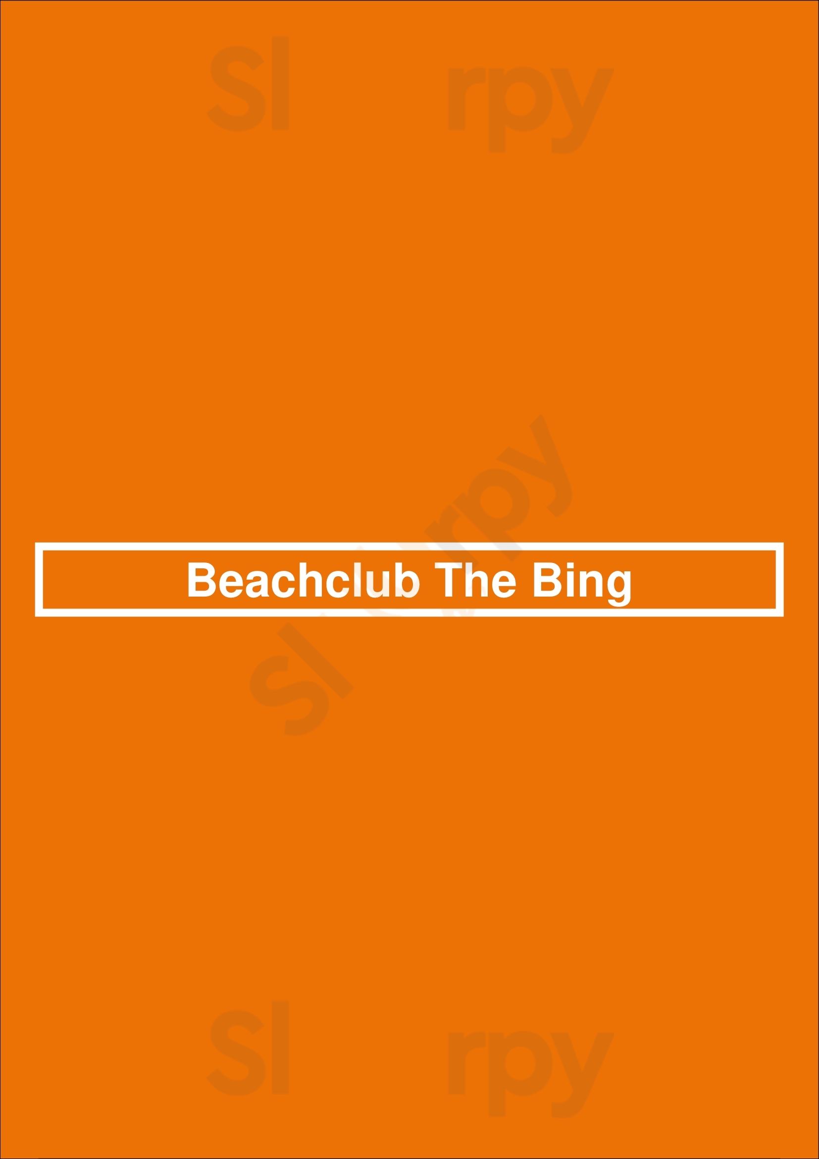 Beachclub The Bing Hoek van Holland Menu - 1