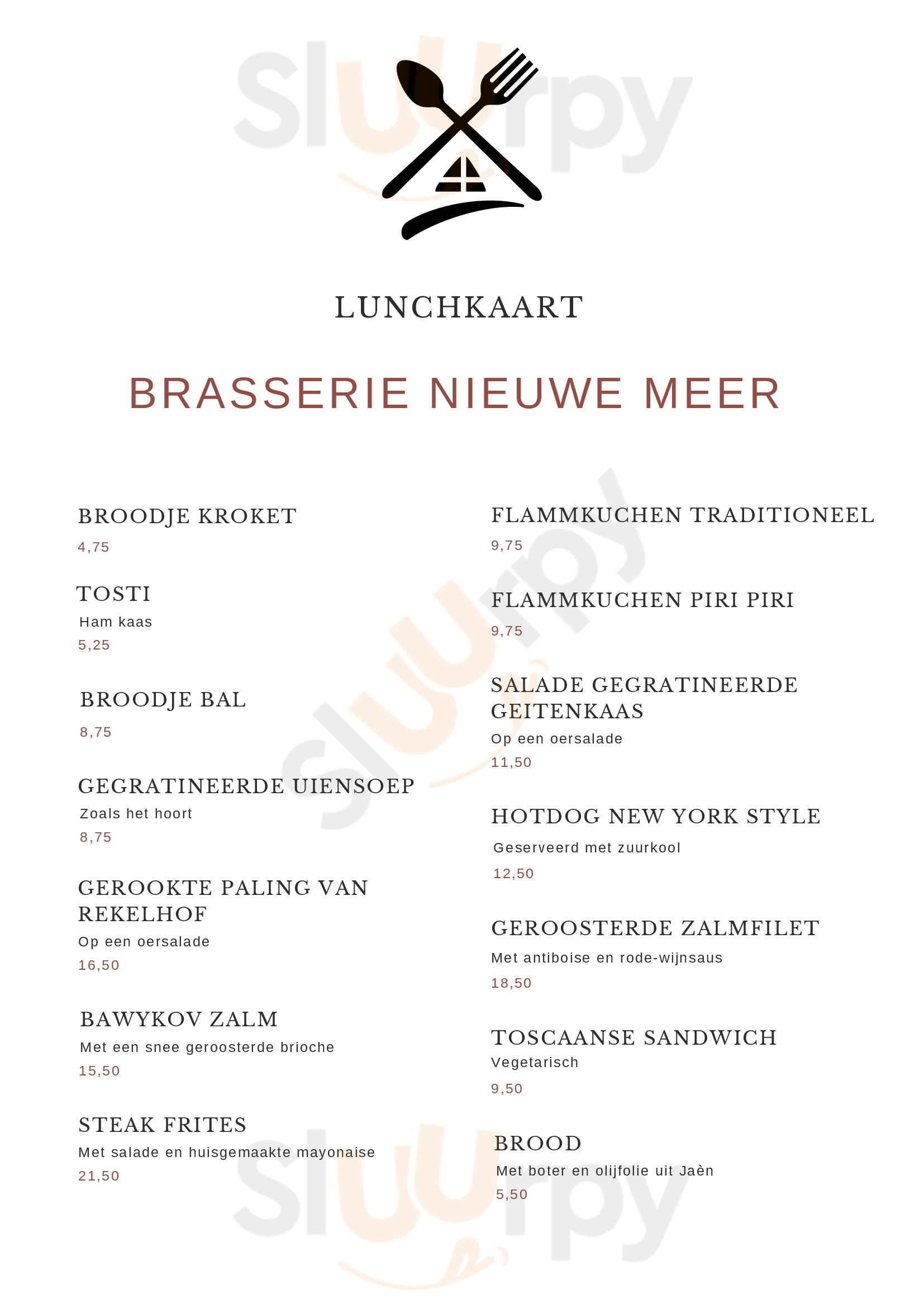 Brasserie Nieuwe Meer Aalsmeer Menu - 1