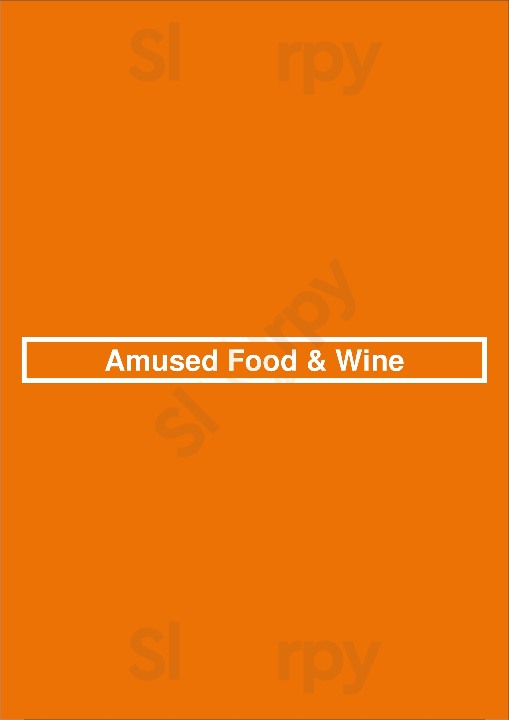 Amused Food & Wine Hardenberg Menu - 1