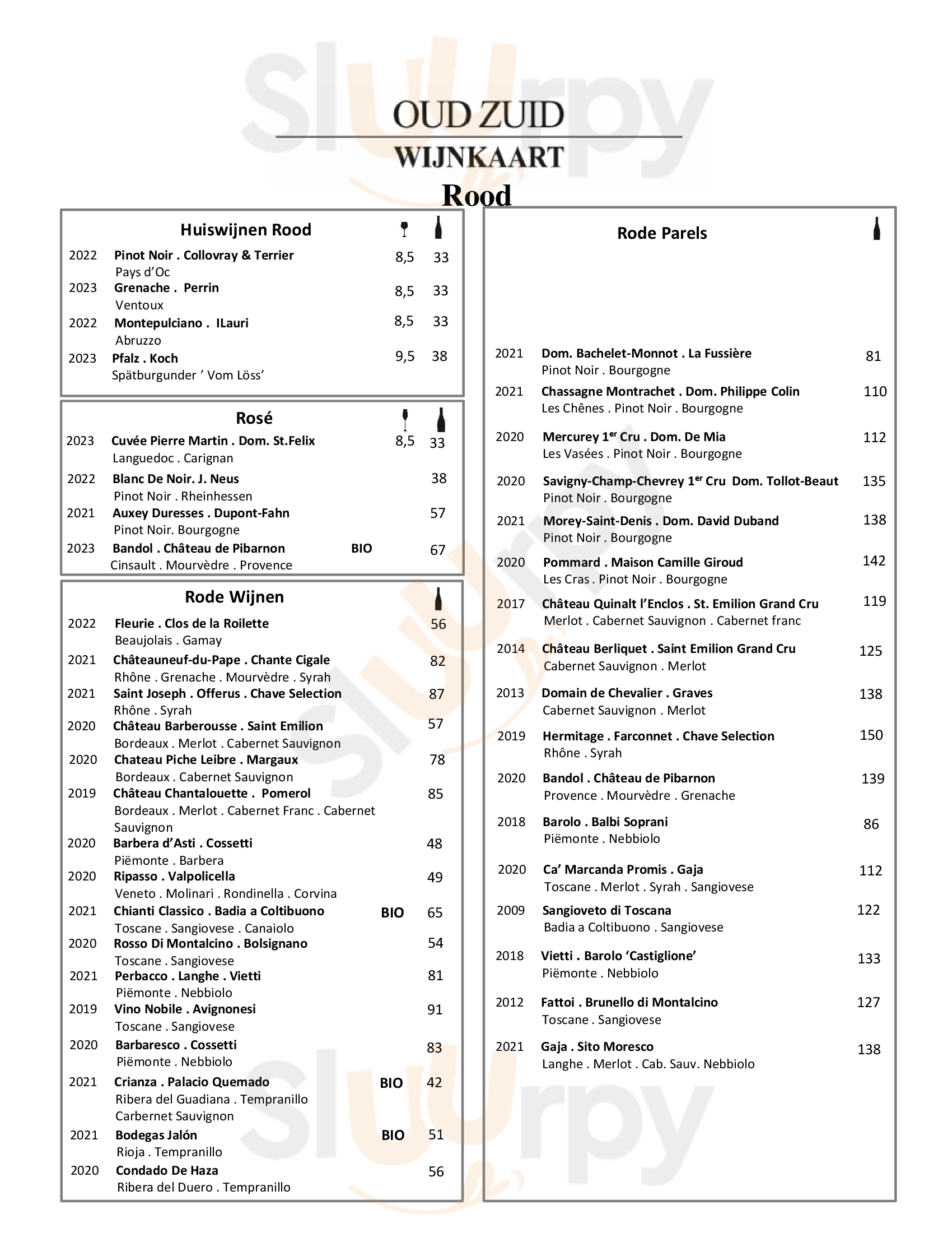 Oud-zuid Amsterdam Menu - 1