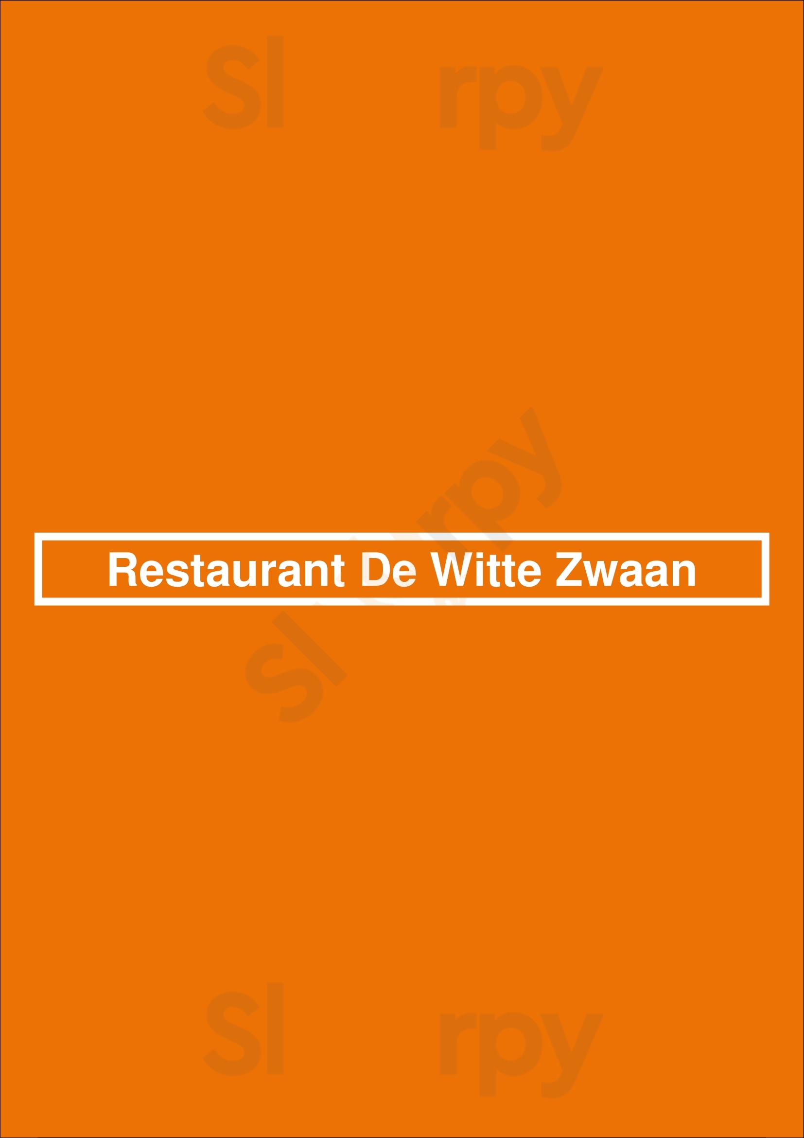 Restaurant De Witte Zwaan Amsterdam Menu - 1