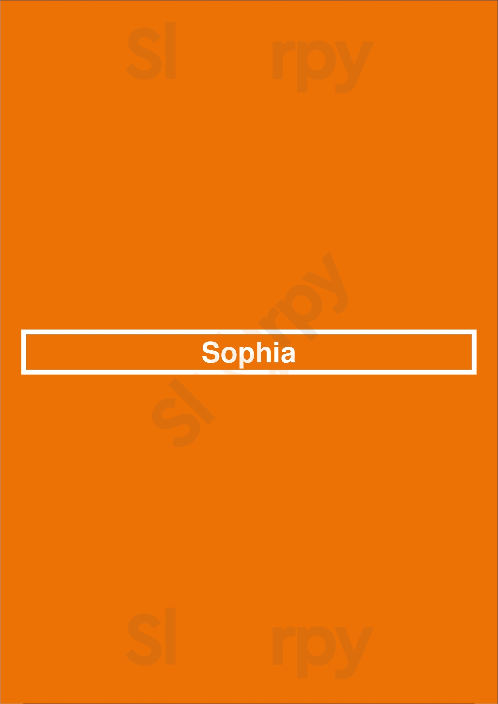 Sophia Den Haag Menu - 1