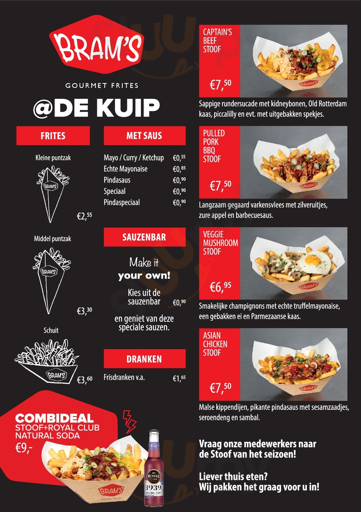 Bram's Gourmet Frites @ De Kuip Rotterdam Menu - 1
