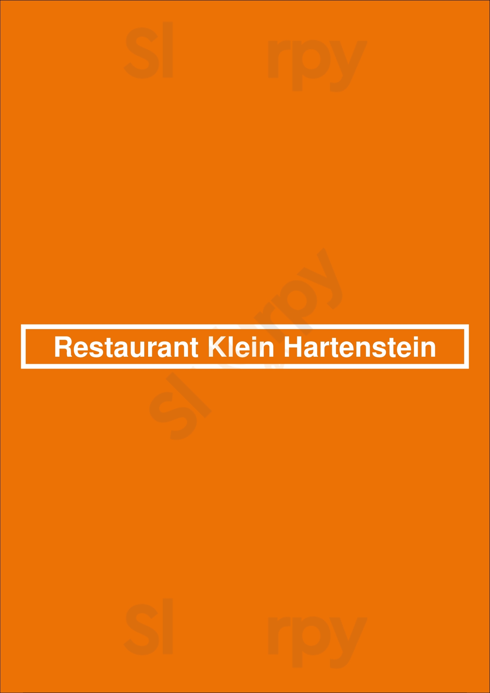 Restaurant Klein Hartenstein Oosterbeek Menu - 1