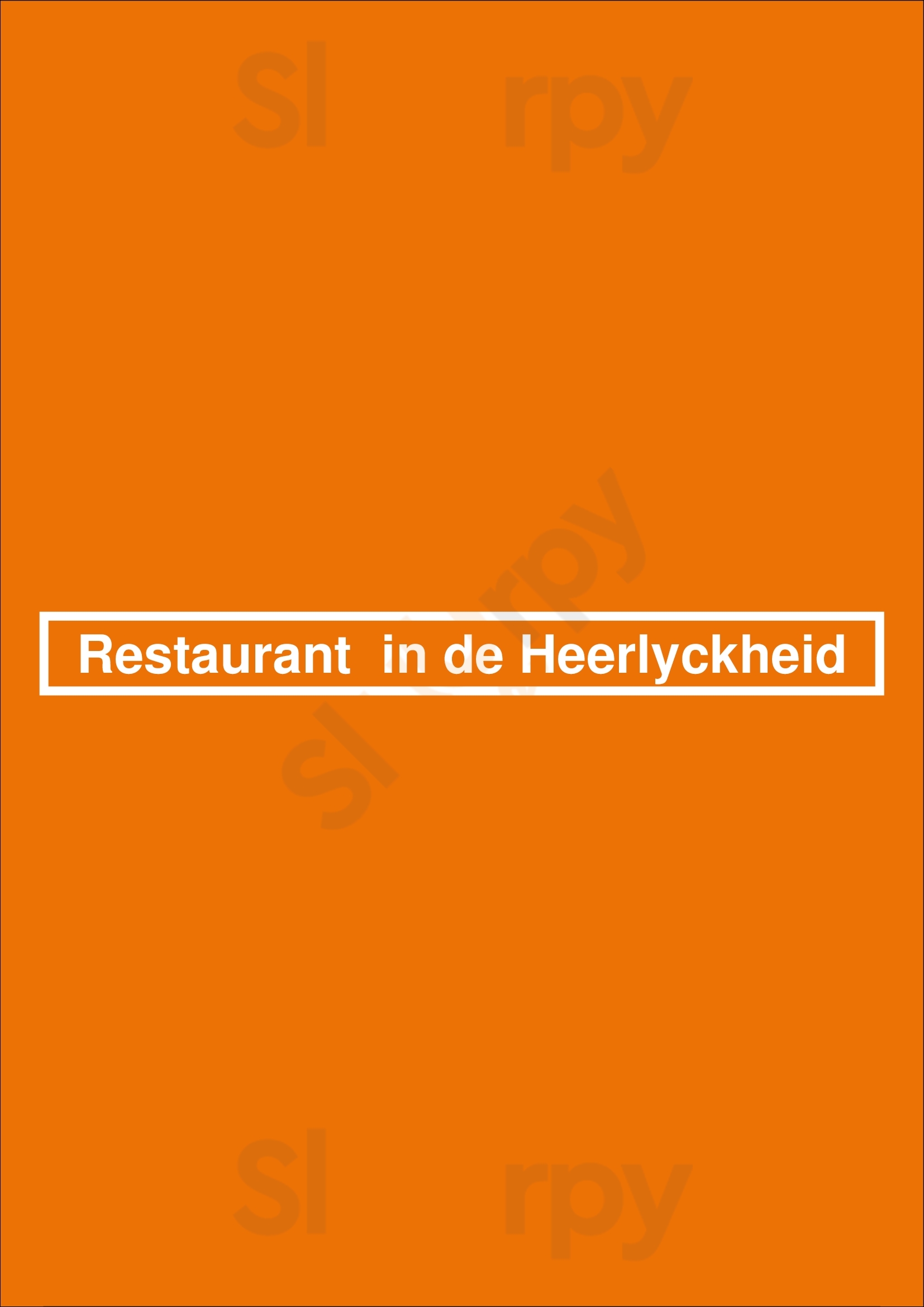 Restaurant  In De Heerlyckheid Deurne Menu - 1