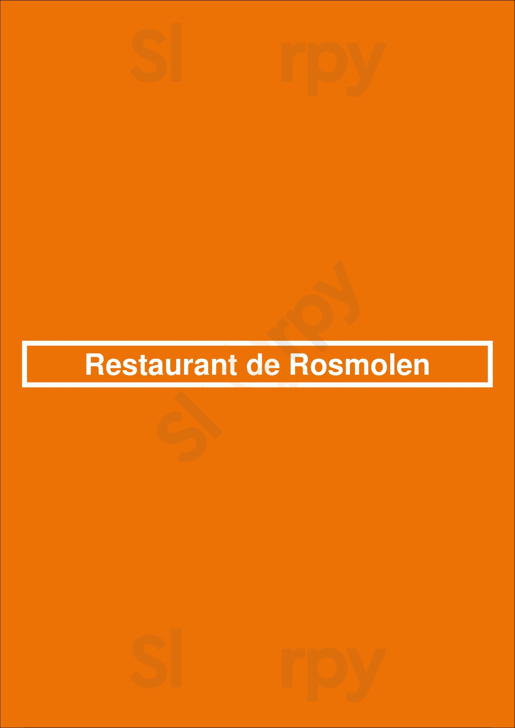 Restaurant De Rosmolen Willemstad Menu - 1